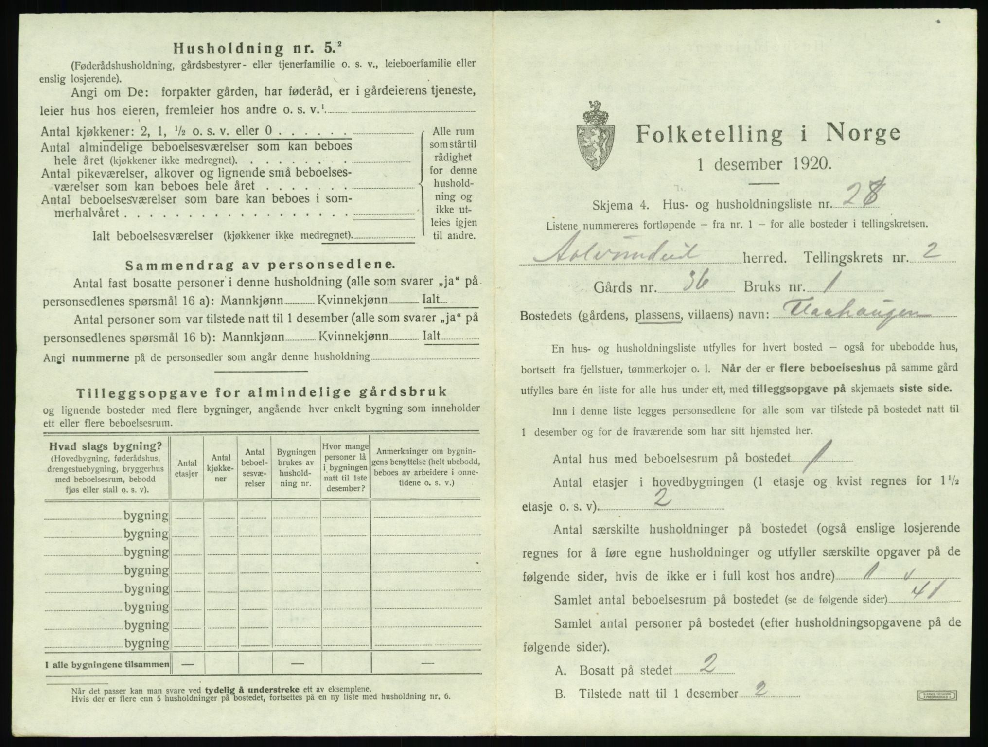 SAT, 1920 census for Ålvundeid, 1920, p. 148