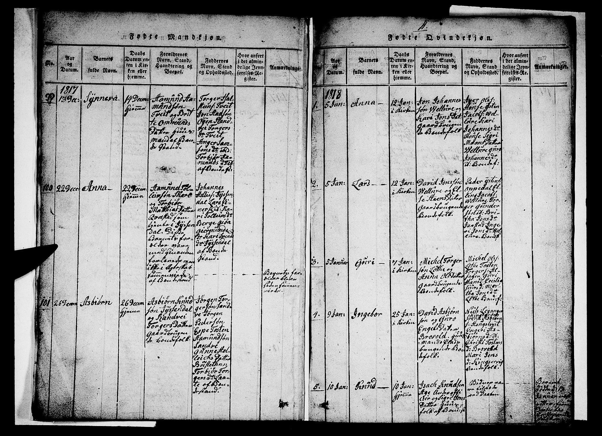 Ullensvang sokneprestembete, AV/SAB-A-78701/H/Hab: Parish register (copy) no. A 3, 1817-1825, p. 11