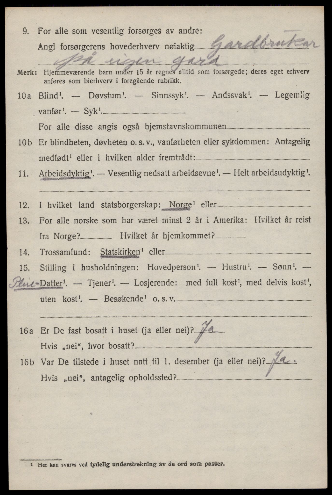 SAST, 1920 census for Hetland, 1920, p. 26494