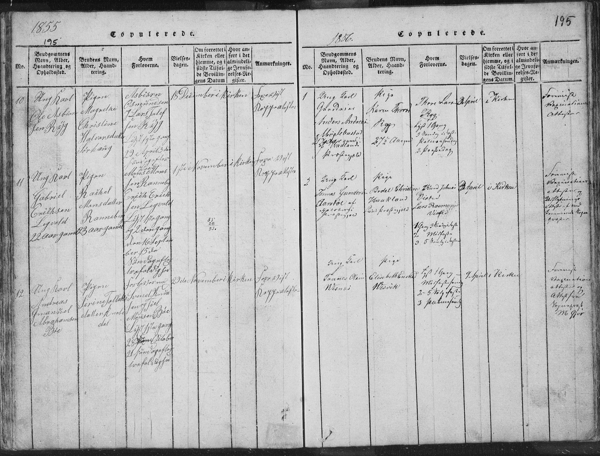 Hetland sokneprestkontor, AV/SAST-A-101826/30/30BA/L0001: Parish register (official) no. A 1, 1816-1856, p. 195