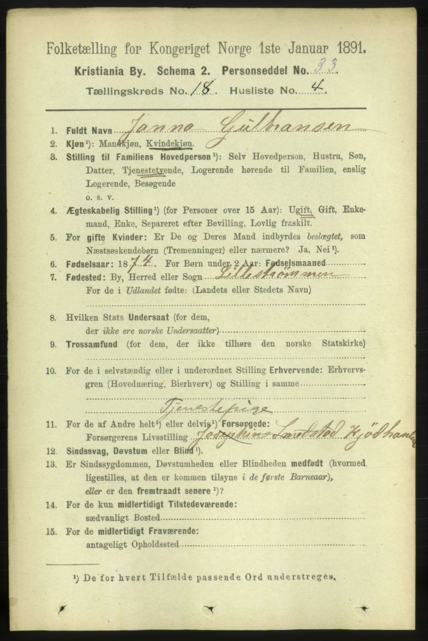 RA, 1891 census for 0301 Kristiania, 1891, p. 9057