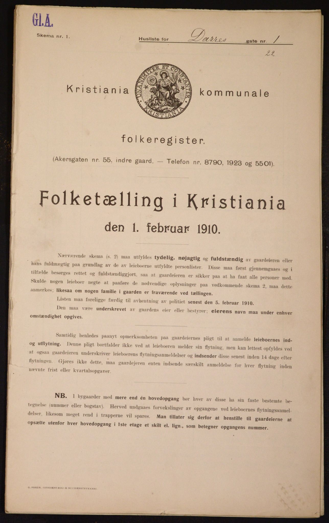 OBA, Municipal Census 1910 for Kristiania, 1910, p. 14700