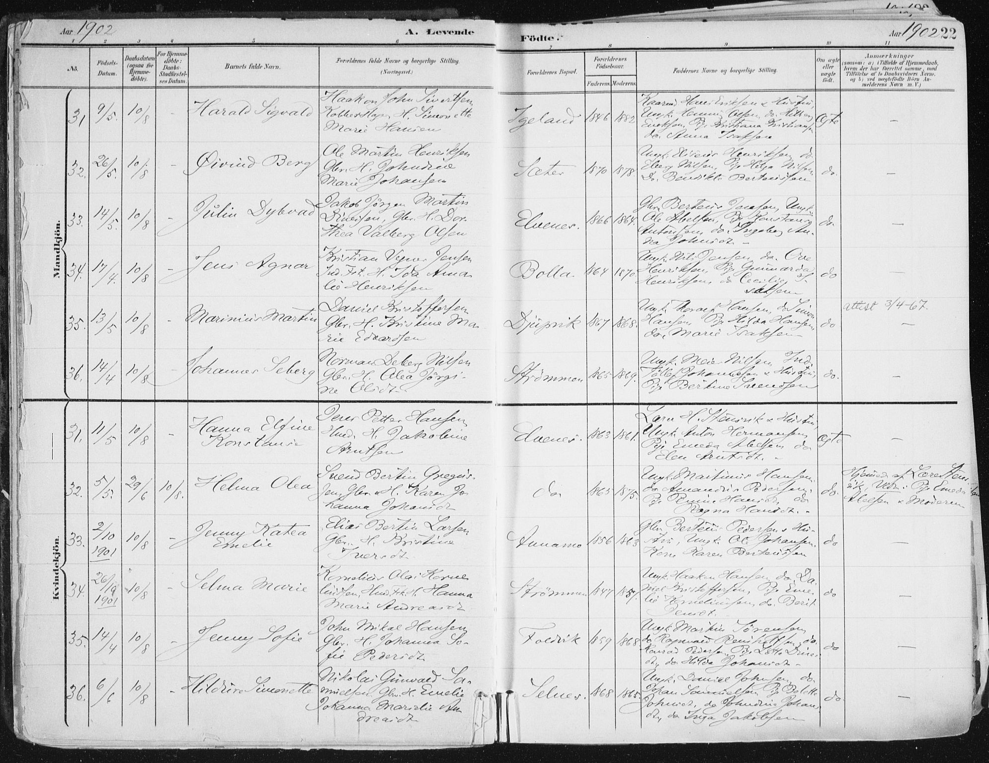 Ibestad sokneprestembete, AV/SATØ-S-0077/H/Ha/Haa/L0017kirke: Parish register (official) no. 17, 1901-1914, p. 22