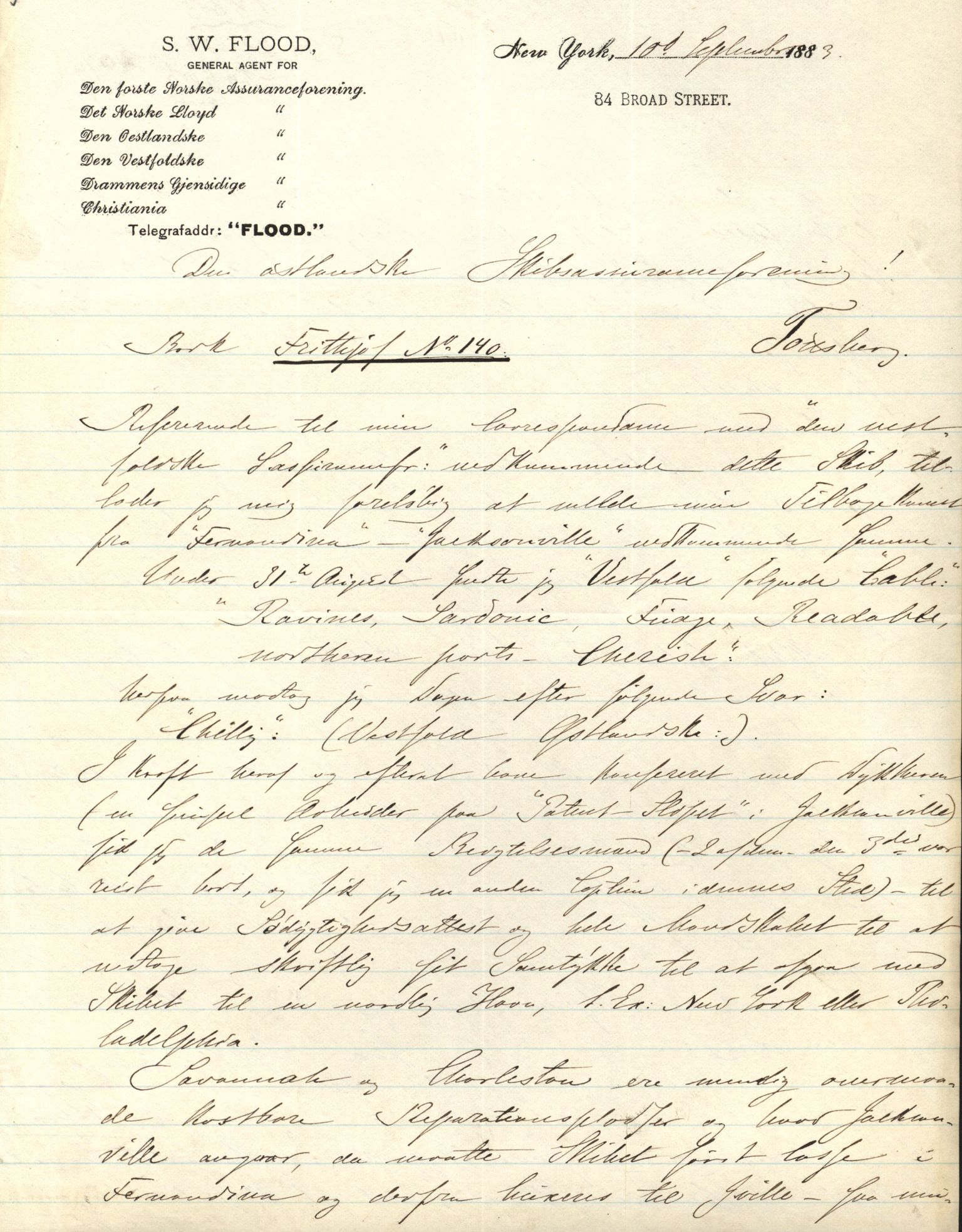 Pa 63 - Østlandske skibsassuranceforening, VEMU/A-1079/G/Ga/L0016/0002: Havaridokumenter / Brage, Frithof, Galis, Glencairn, Flink, 1883, p. 20