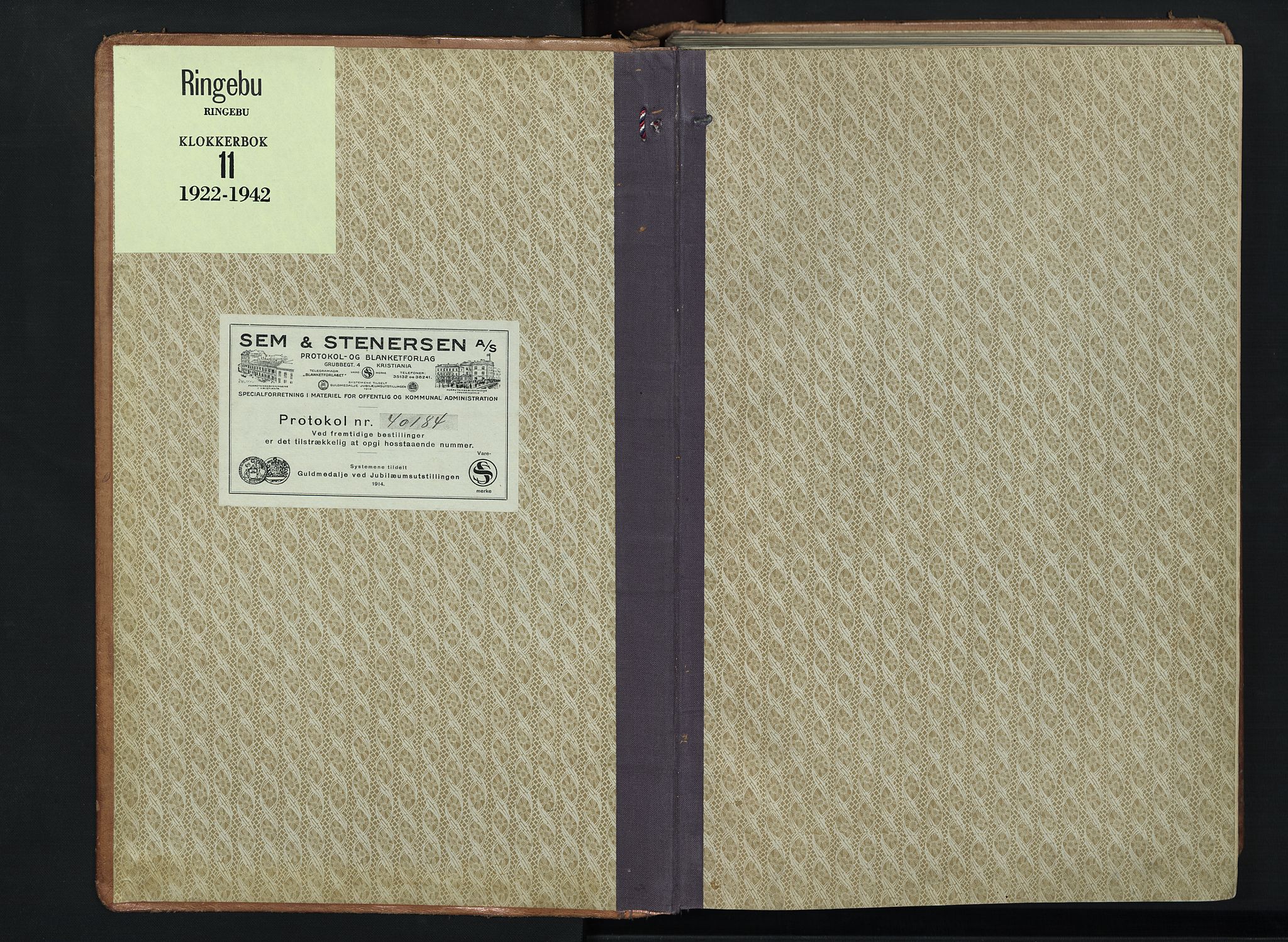Ringebu prestekontor, SAH/PREST-082/H/Ha/Hab/L0011: Parish register (copy) no. 11, 1921-1943