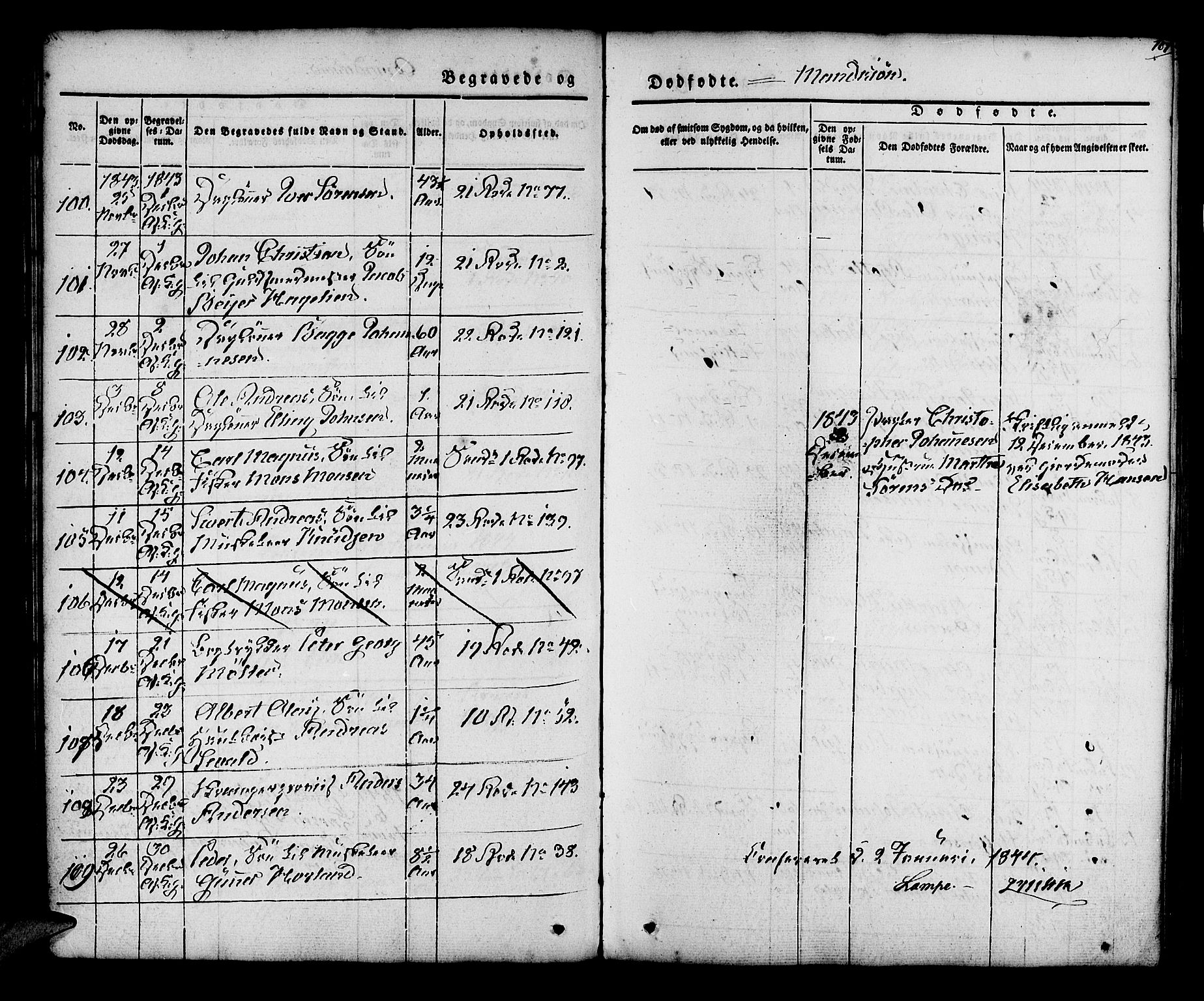 Korskirken sokneprestembete, AV/SAB-A-76101/H/Hab: Parish register (copy) no. E 1, 1837-1851, p. 107