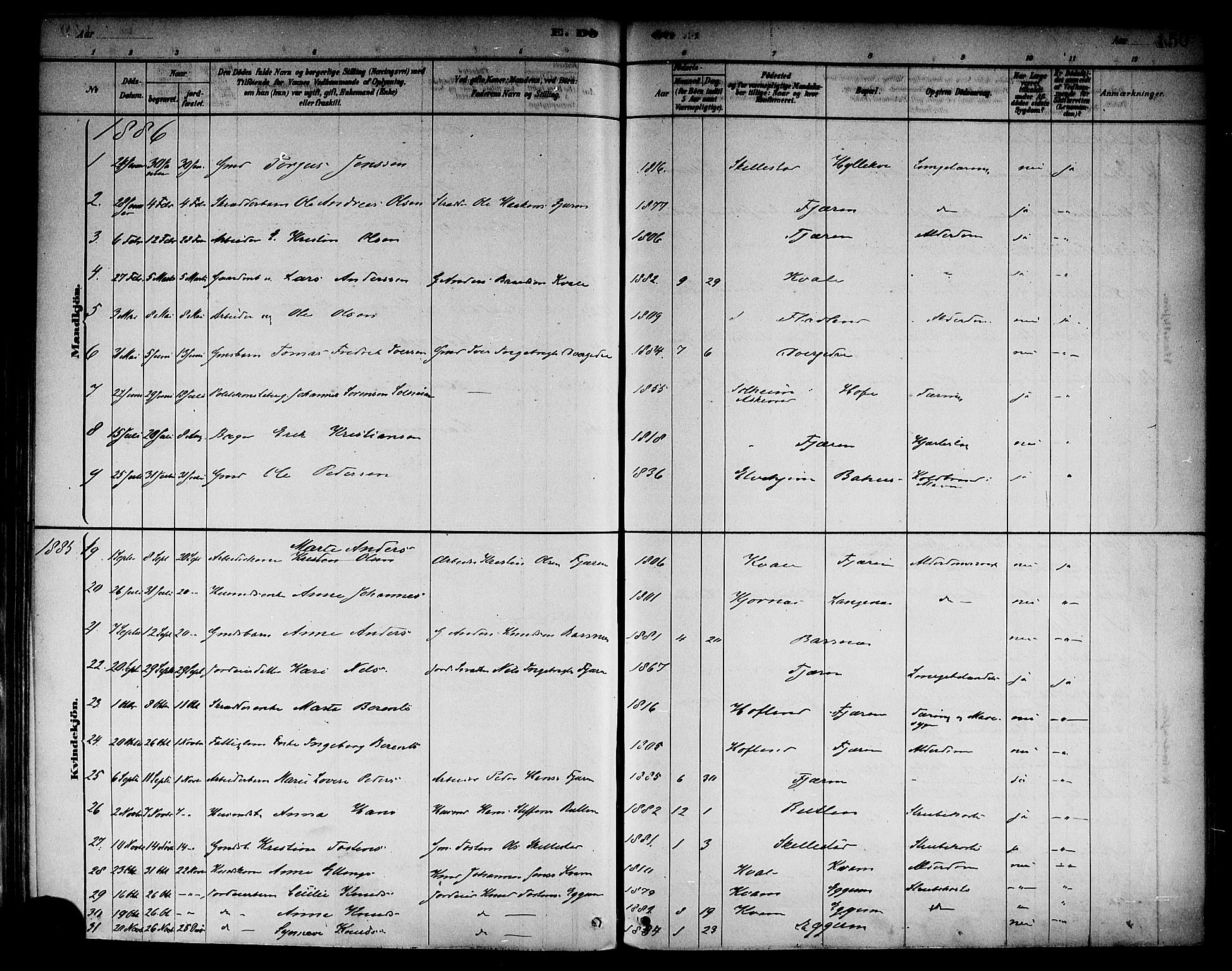 Sogndal sokneprestembete, SAB/A-81301/H/Haa/Haab/L0001: Parish register (official) no. B 1, 1878-1899, p. 150