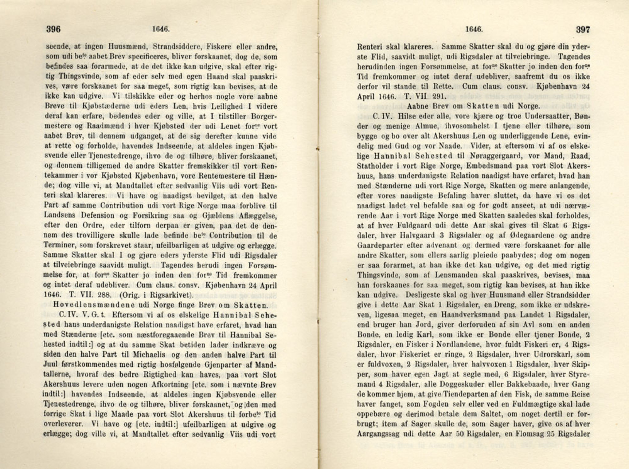 Publikasjoner utgitt av Det Norske Historiske Kildeskriftfond, PUBL/-/-/-: Norske Rigs-Registranter, bind 8, 1641-1648, p. 396-397