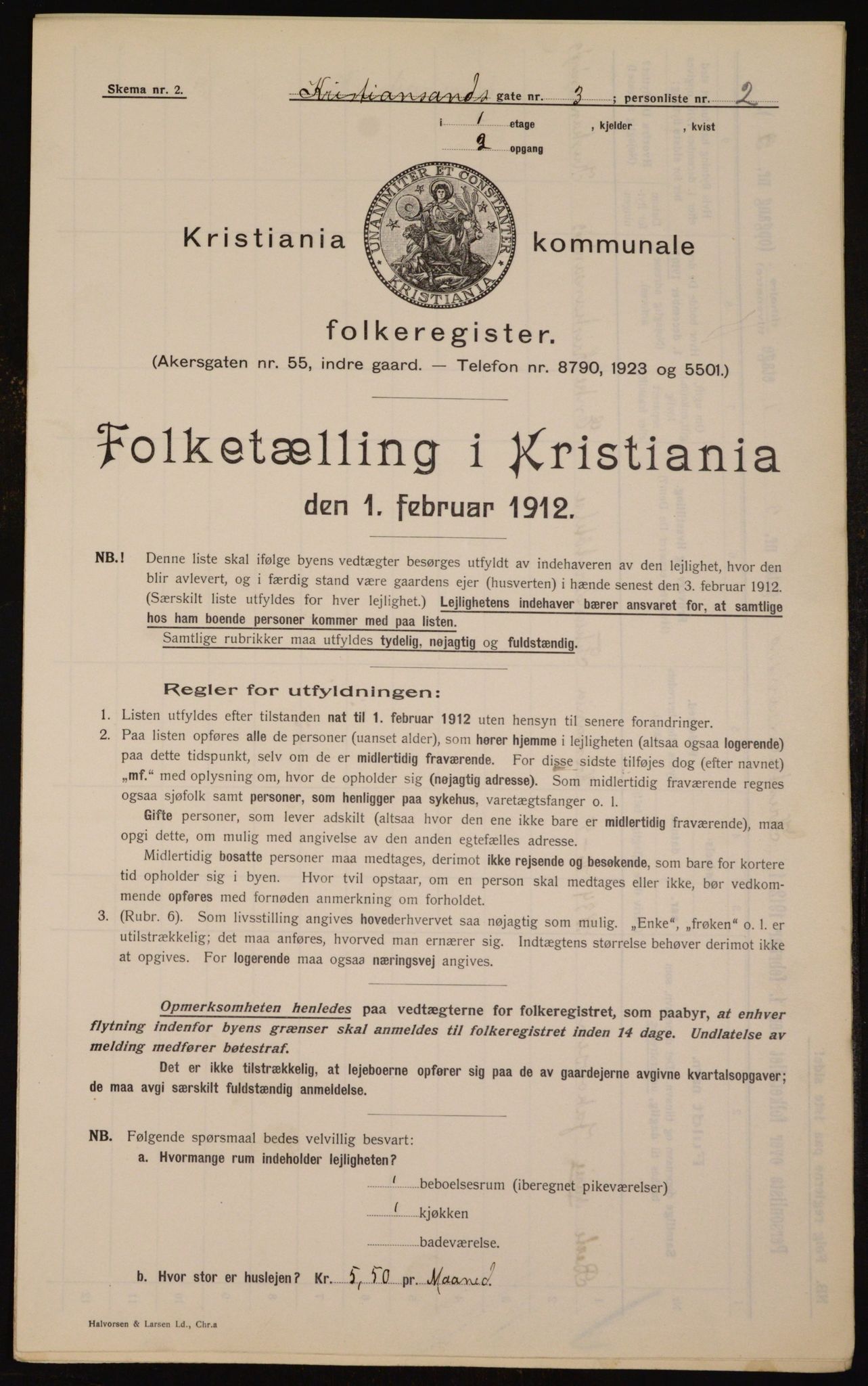 OBA, Municipal Census 1912 for Kristiania, 1912, p. 54494