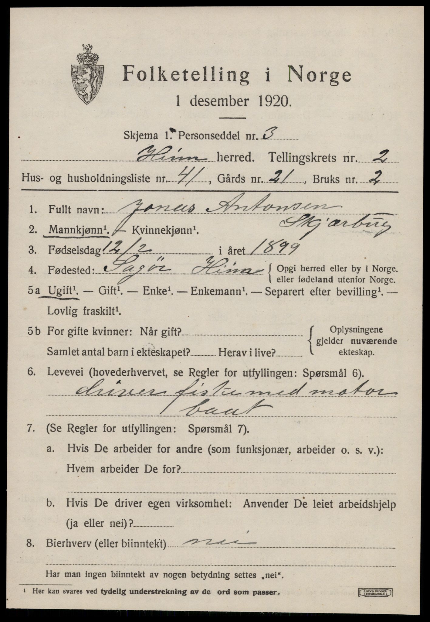 SAT, 1920 census for Heim, 1920, p. 1897