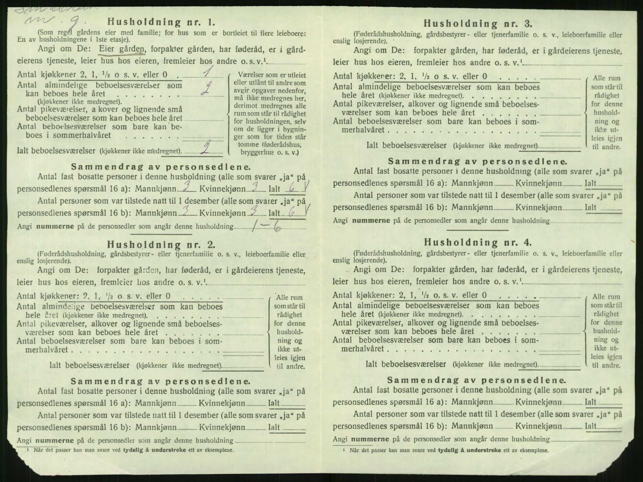 SAT, 1920 census for Egge, 1920, p. 583