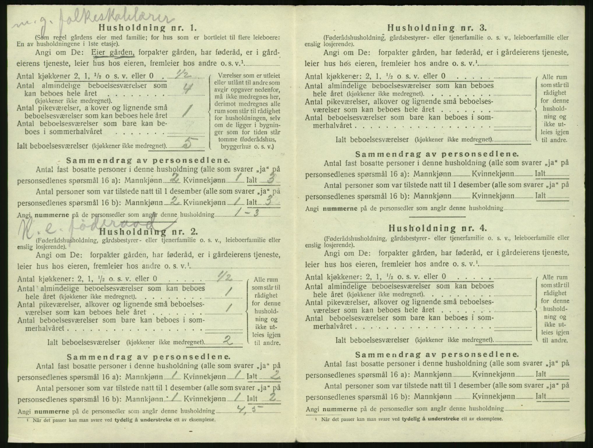 SAT, 1920 census for Sunnylven, 1920, p. 339