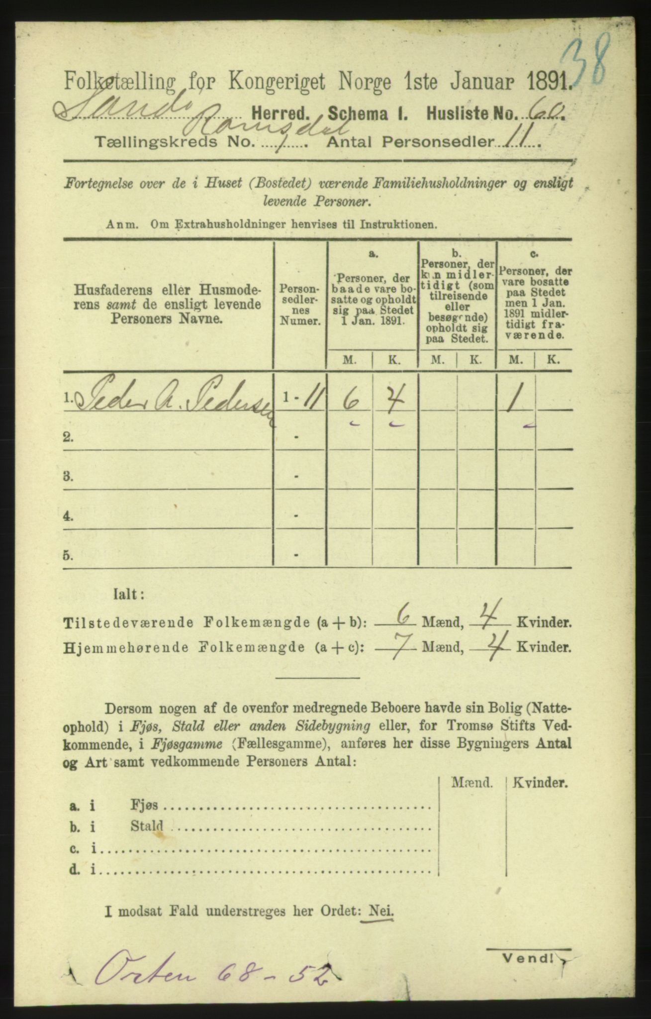 RA, 1891 census for 1546 Sandøy, 1891, p. 72