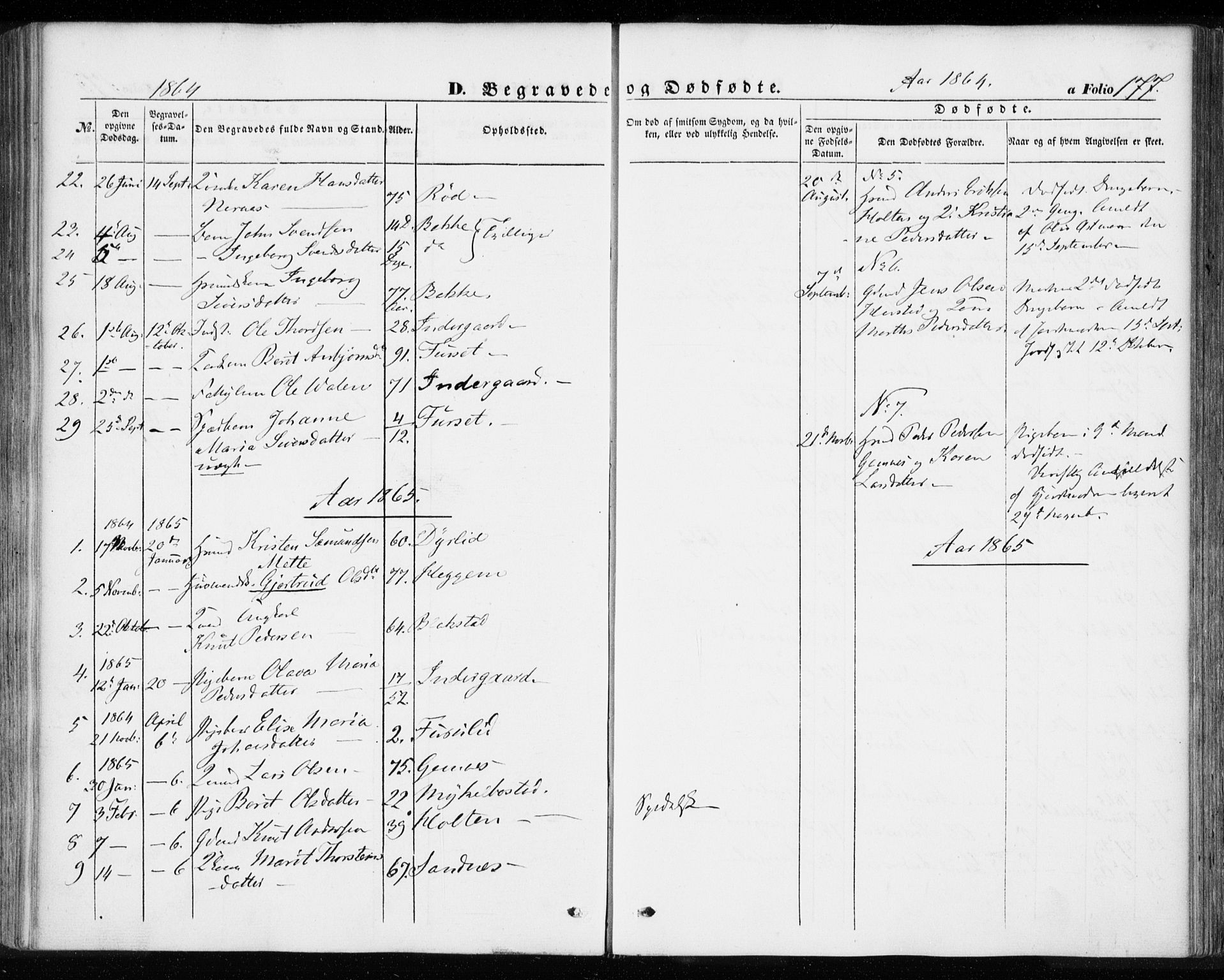 Ministerialprotokoller, klokkerbøker og fødselsregistre - Møre og Romsdal, SAT/A-1454/584/L0965: Parish register (official) no. 584A05, 1857-1868, p. 177