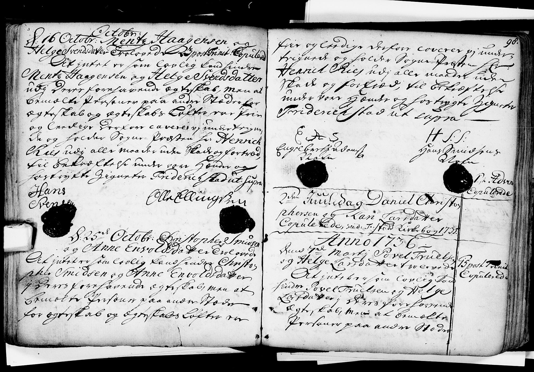 Glemmen prestekontor Kirkebøker, SAO/A-10908/F/Fa/L0001: Parish register (official) no. 1, 1733-1759, p. 98