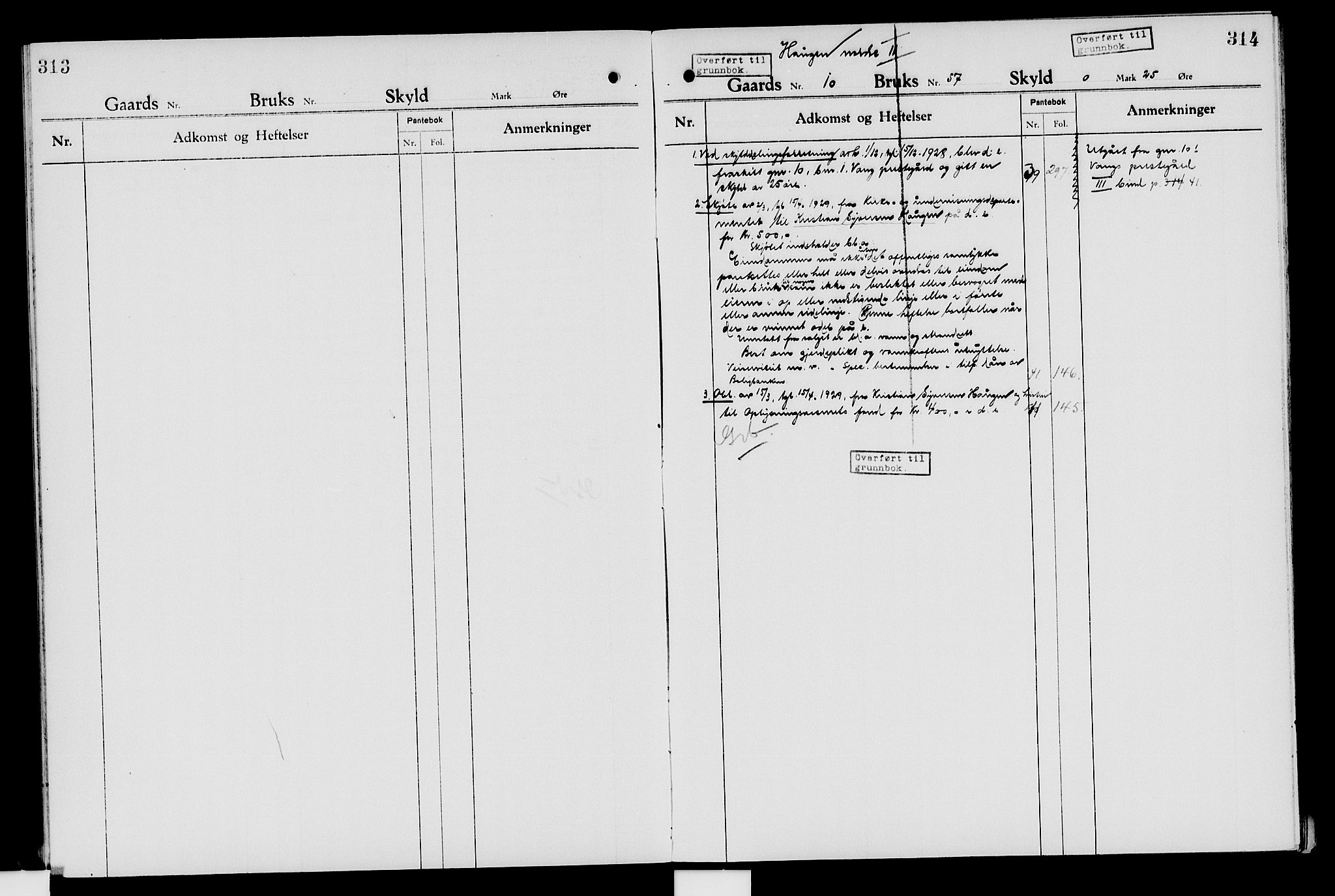 Nord-Hedmark sorenskriveri, SAH/TING-012/H/Ha/Had/Hade/L0007: Mortgage register no. 4.7, 1924-1940, p. 313-314