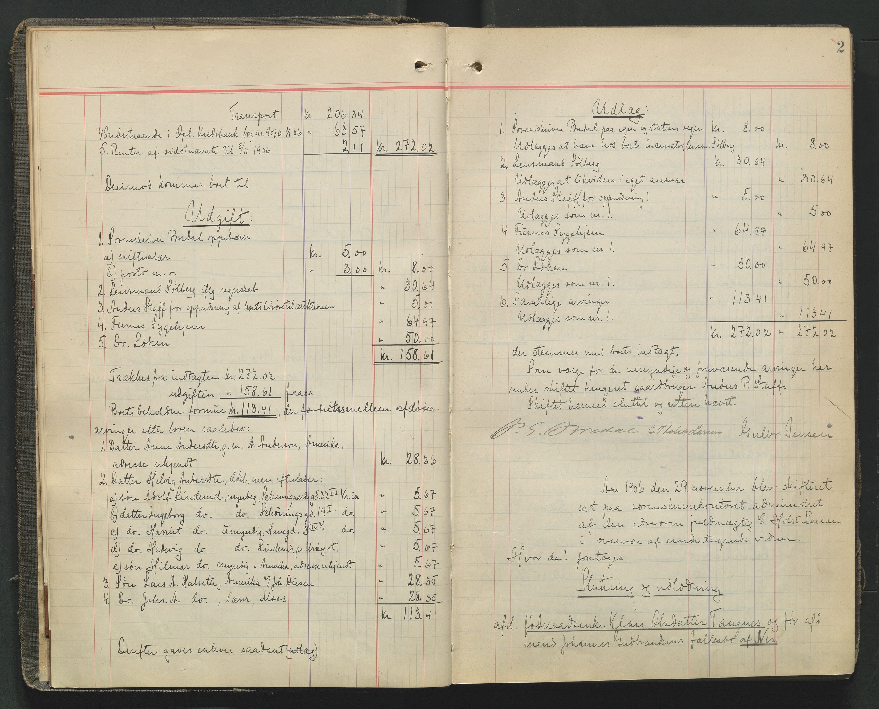 Nord-Hedmark sorenskriveri, SAH/TING-012/J/Jd/L0003: Skifteutlodningsprotokoll, 1906-1914, p. 1b-2a