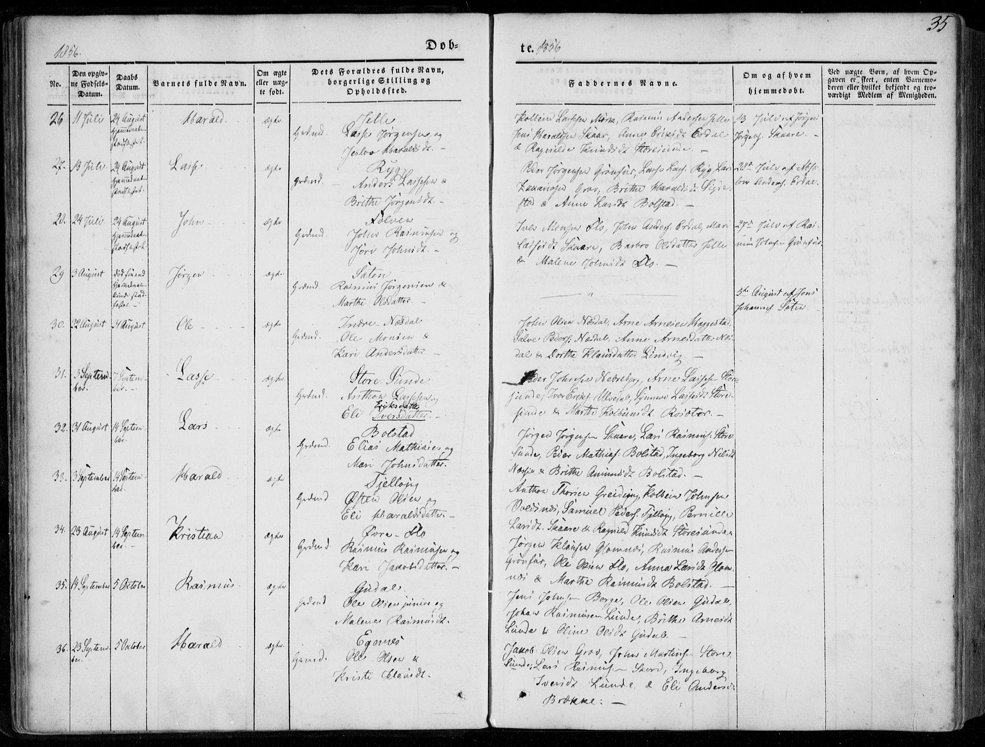 Stryn Sokneprestembete, AV/SAB-A-82501: Parish register (official) no. A 2, 1844-1861, p. 35