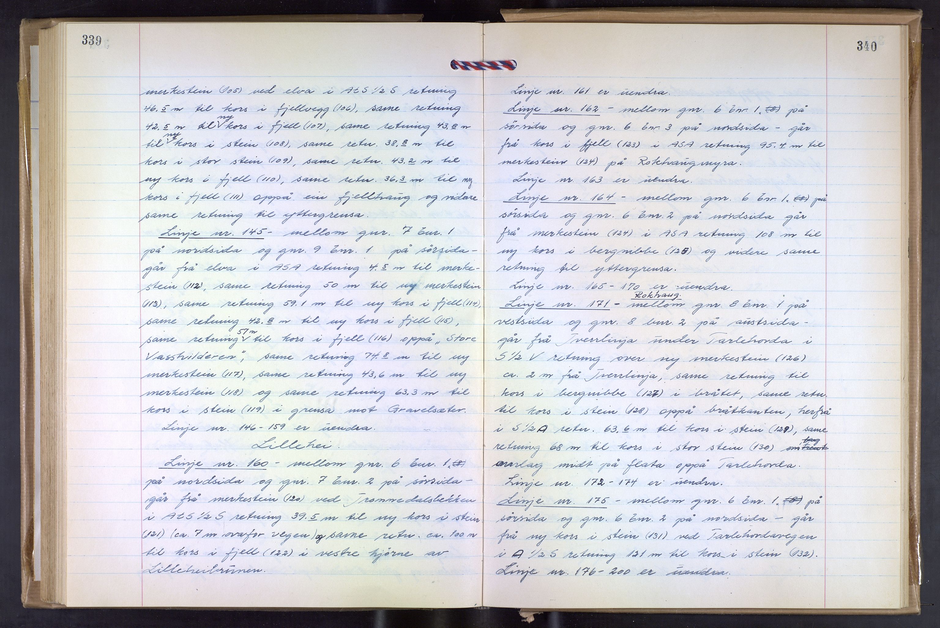 Hordaland jordskiftedøme - VII Indre Sunnhordland jordskiftedistrikt, AV/SAB-A-7401/A/Aa/L0031: Forhandlingsprotokoll, 1960-1967, p. 339-340