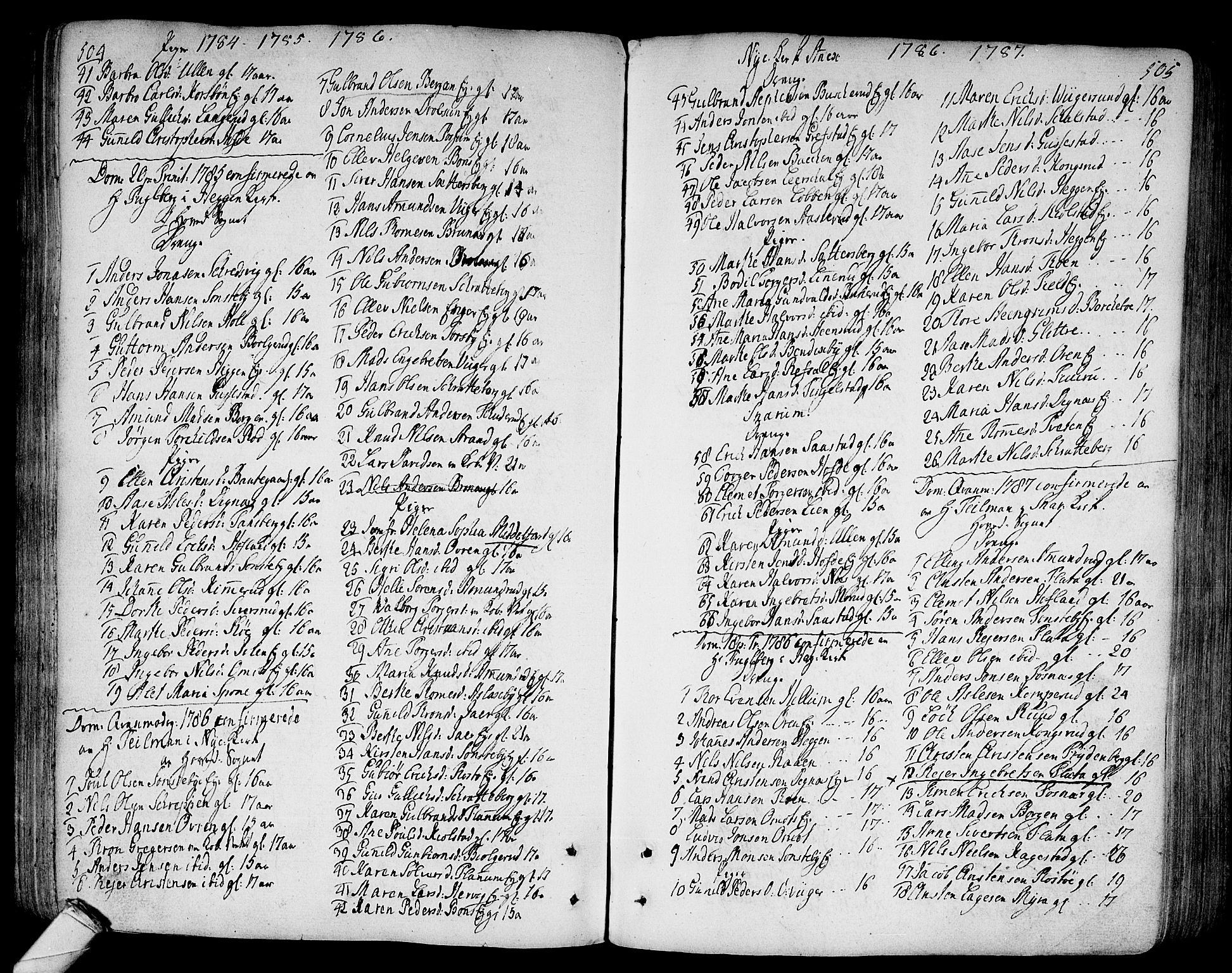 Modum kirkebøker, AV/SAKO-A-234/F/Fa/L0003: Parish register (official) no. 3, 1783-1819, p. 504-505