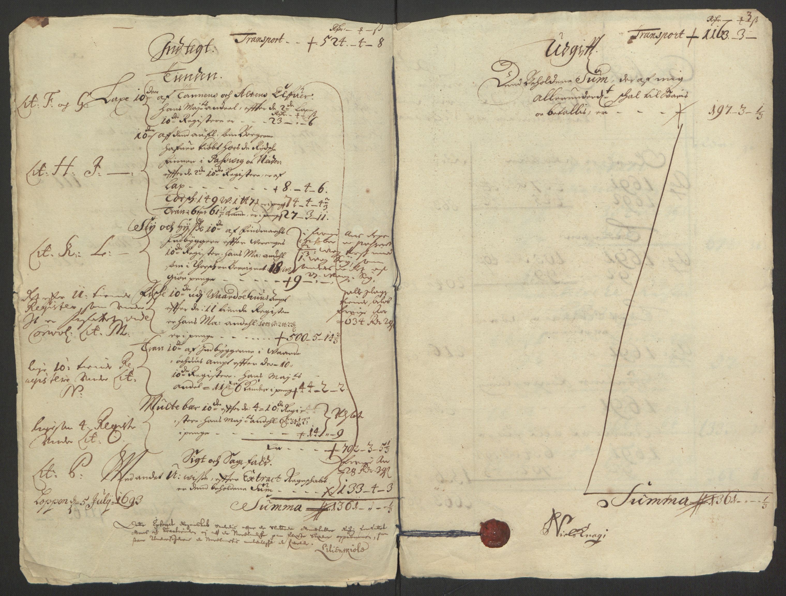 Rentekammeret inntil 1814, Reviderte regnskaper, Fogderegnskap, AV/RA-EA-4092/R69/L4851: Fogderegnskap Finnmark/Vardøhus, 1691-1700, p. 135