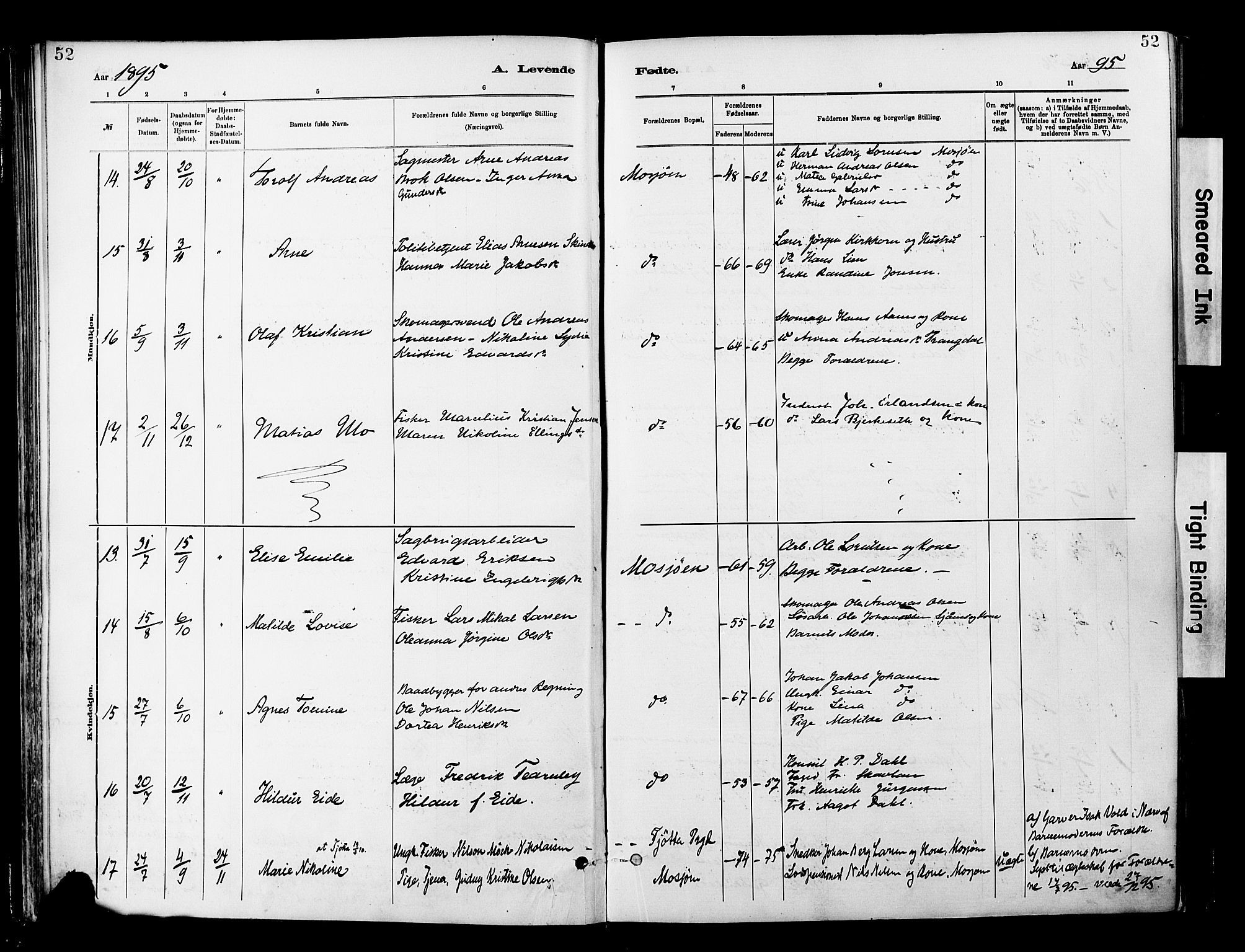 Ministerialprotokoller, klokkerbøker og fødselsregistre - Nordland, SAT/A-1459/820/L0296: Parish register (official) no. 820A17, 1880-1903, p. 52