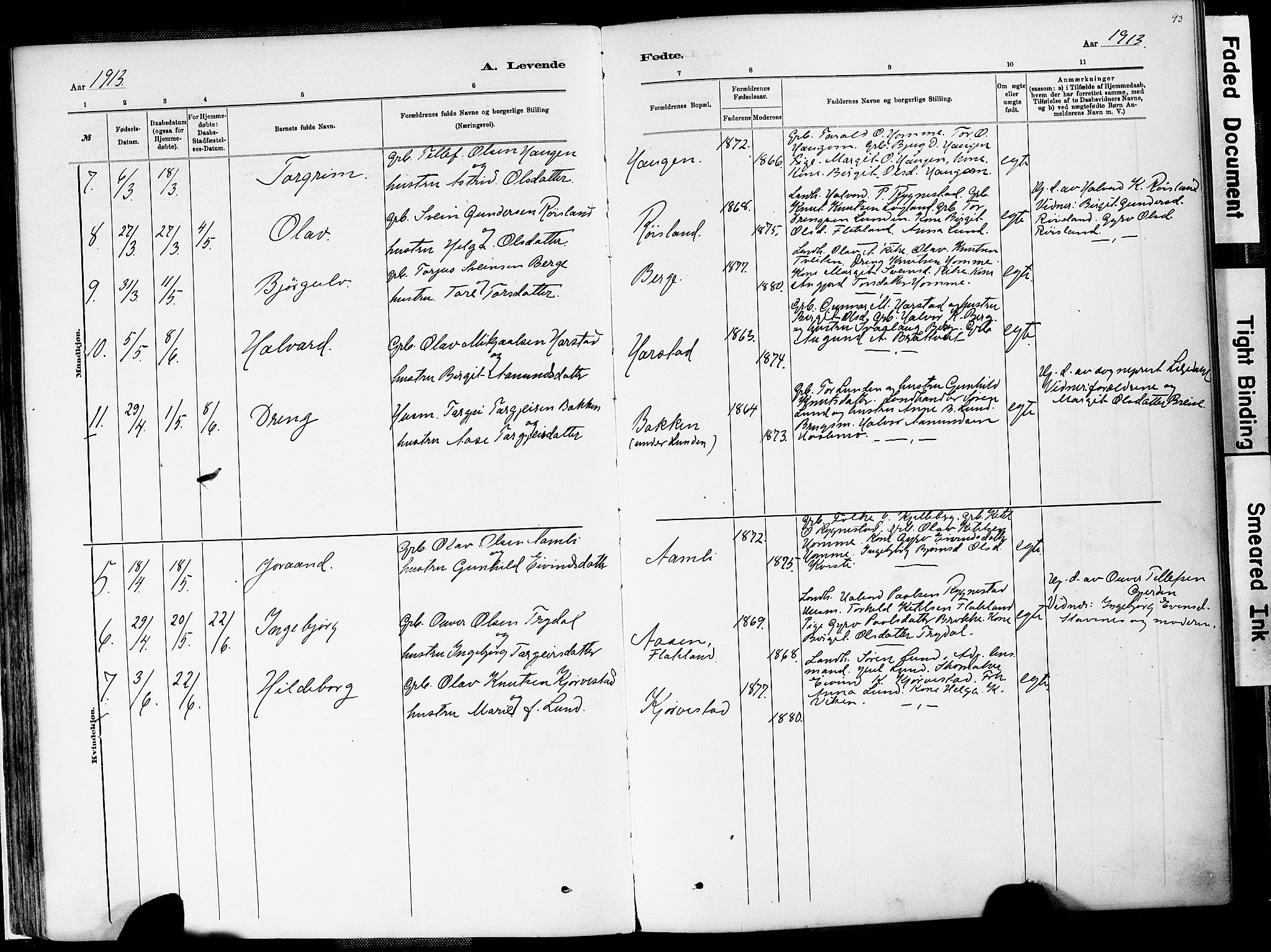 Valle sokneprestkontor, SAK/1111-0044/F/Fa/Fac/L0009: Parish register (official) no. A 9, 1882-1913, p. 93
