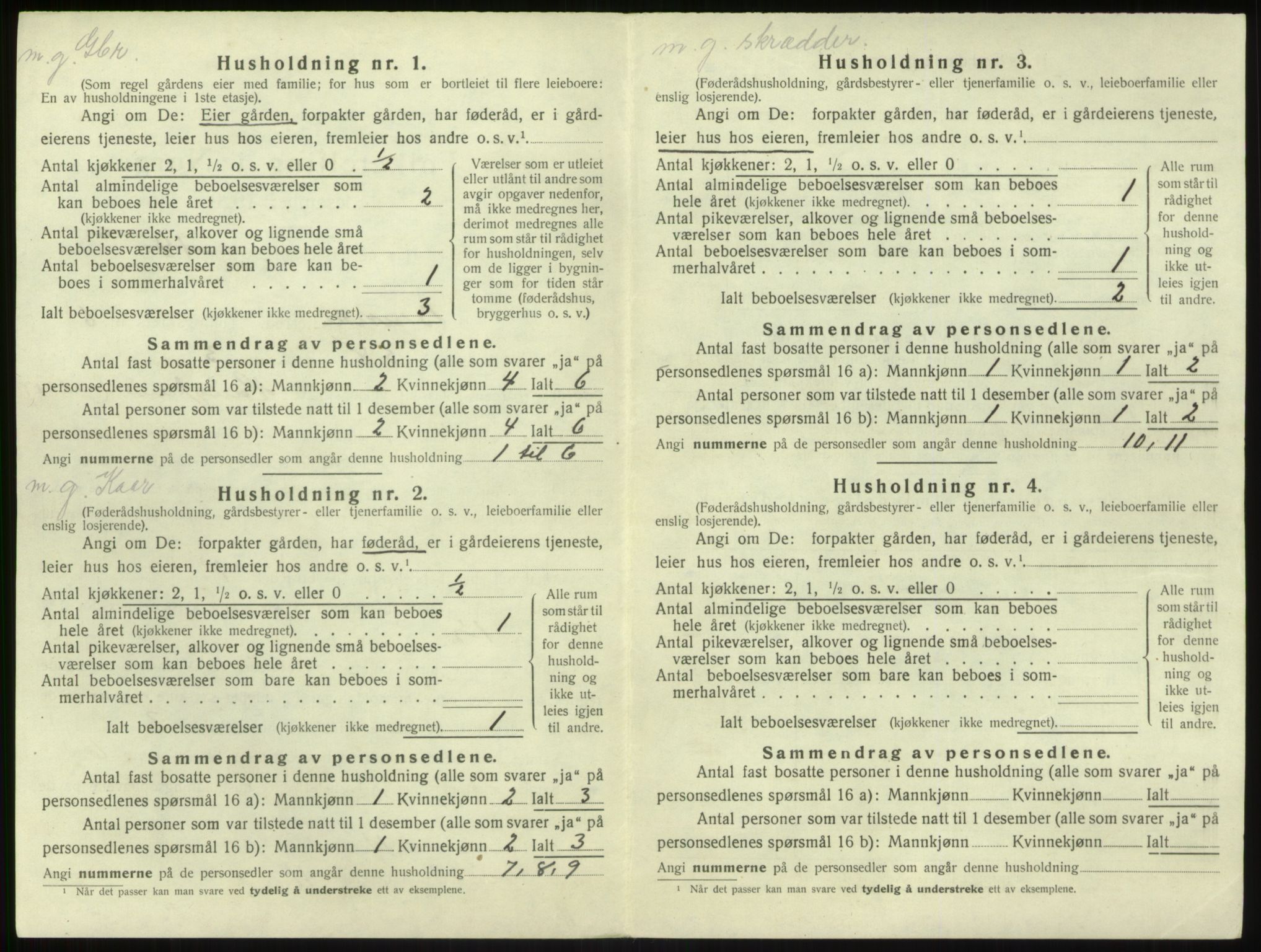 SAB, 1920 census for Brekke, 1920, p. 197