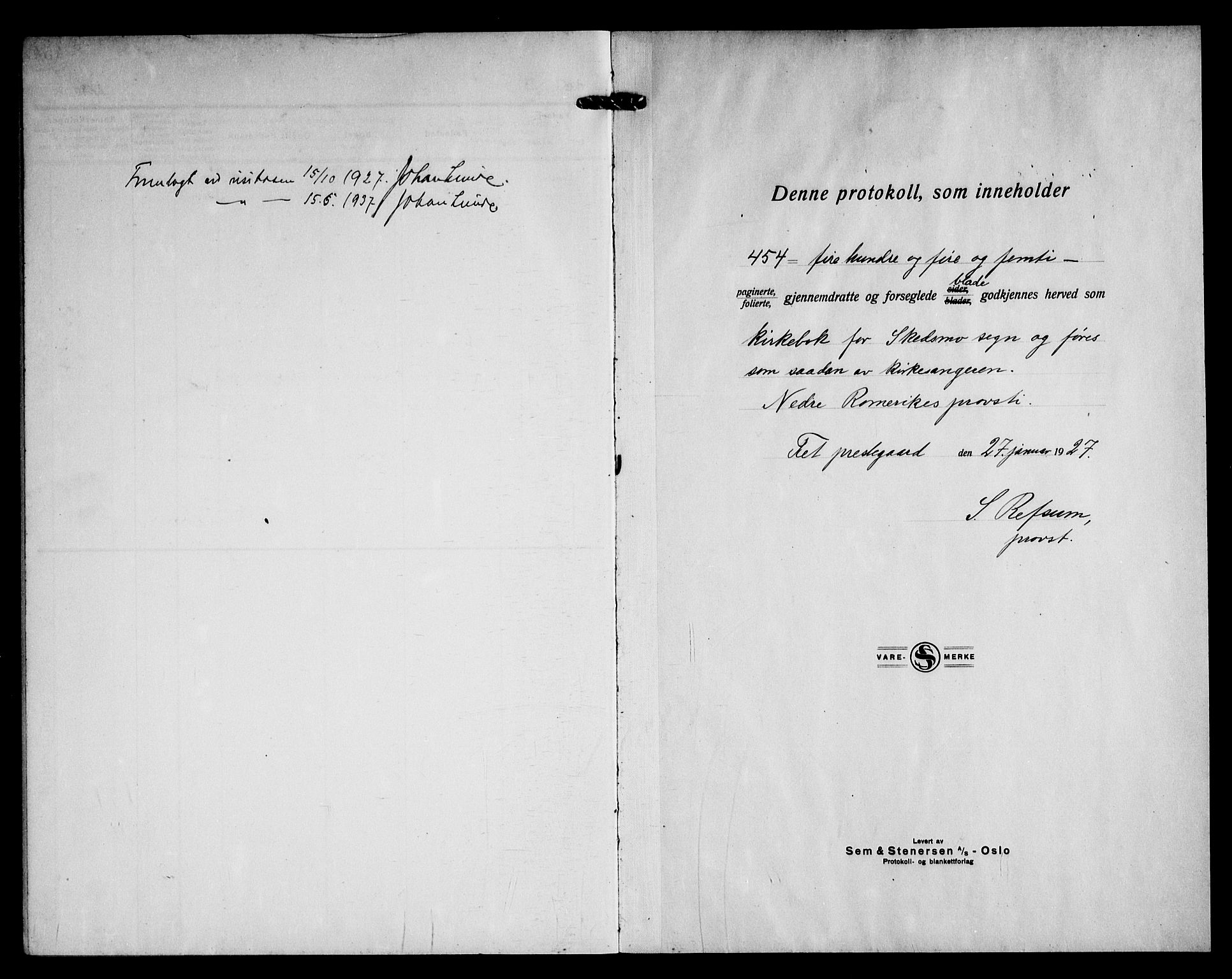 Skedsmo prestekontor Kirkebøker, SAO/A-10033a/G/Ga/L0007: Parish register (copy) no. I 7, 1926-1945