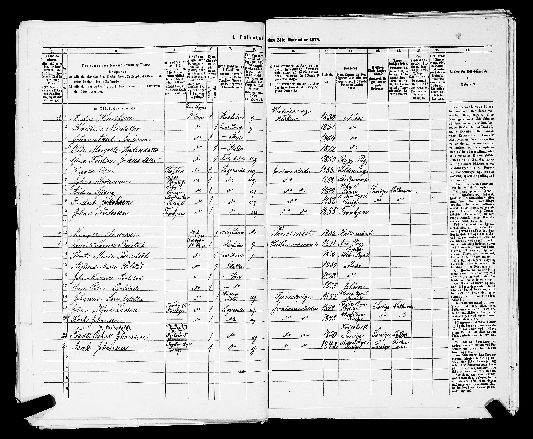 RA, 1875 census for 0104B Moss/Moss, 1875, p. 740