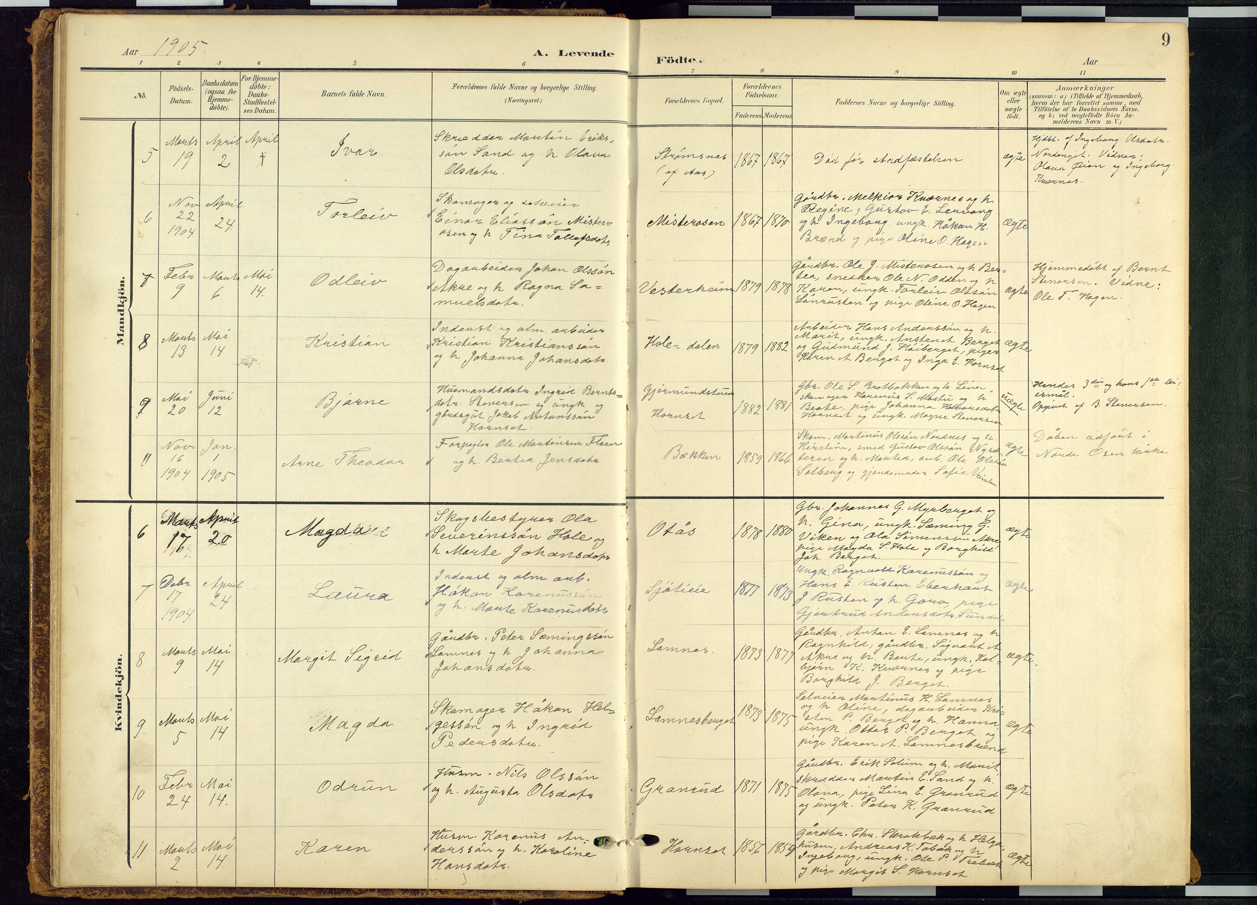 Rendalen prestekontor, SAH/PREST-054/H/Ha/Hab/L0010: Parish register (copy) no. 10, 1903-1940, p. 9