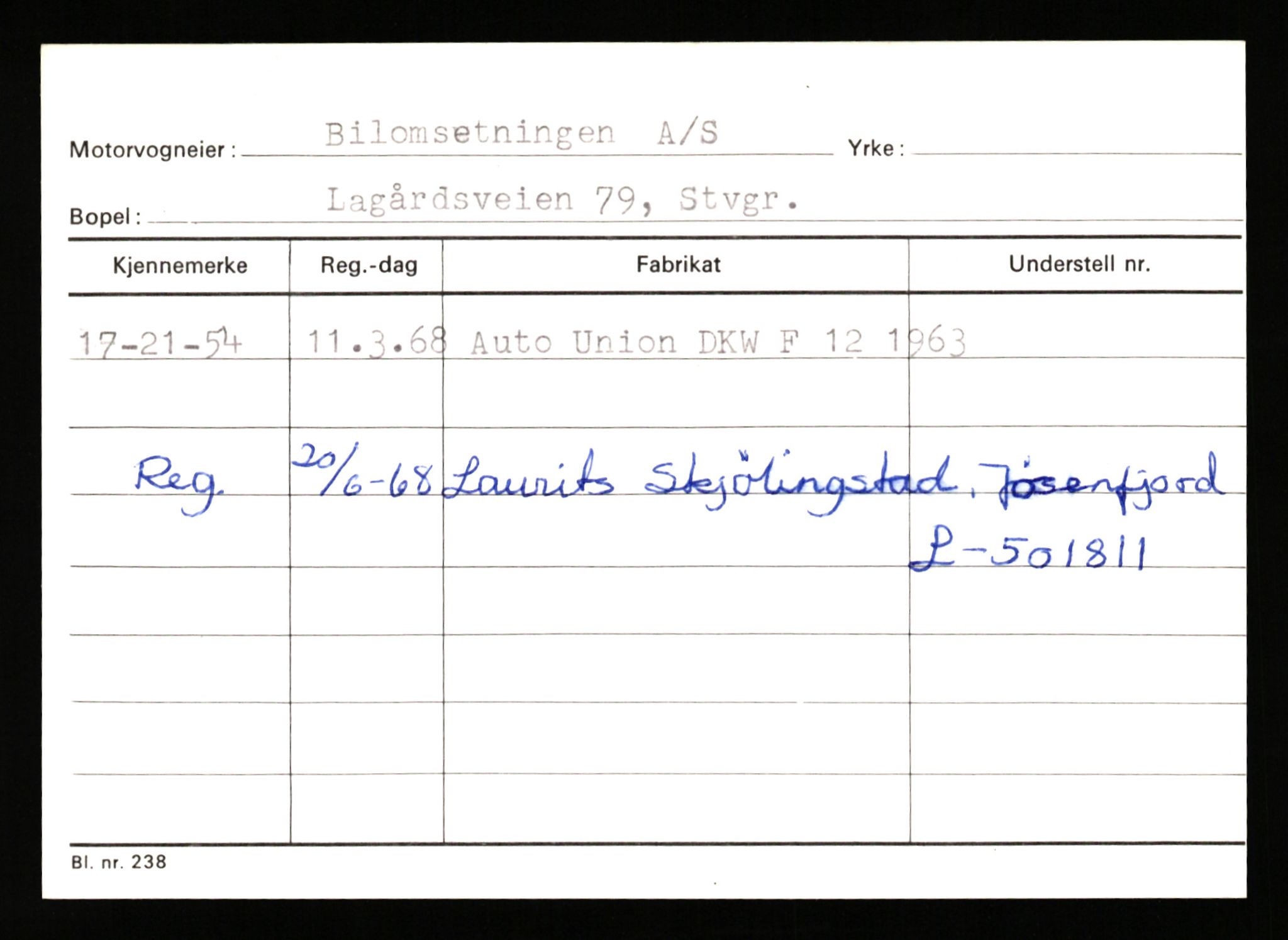 Stavanger trafikkstasjon, AV/SAST-A-101942/0/G/L0010: Registreringsnummer: 130000 - 239953, 1930-1971, p. 1441