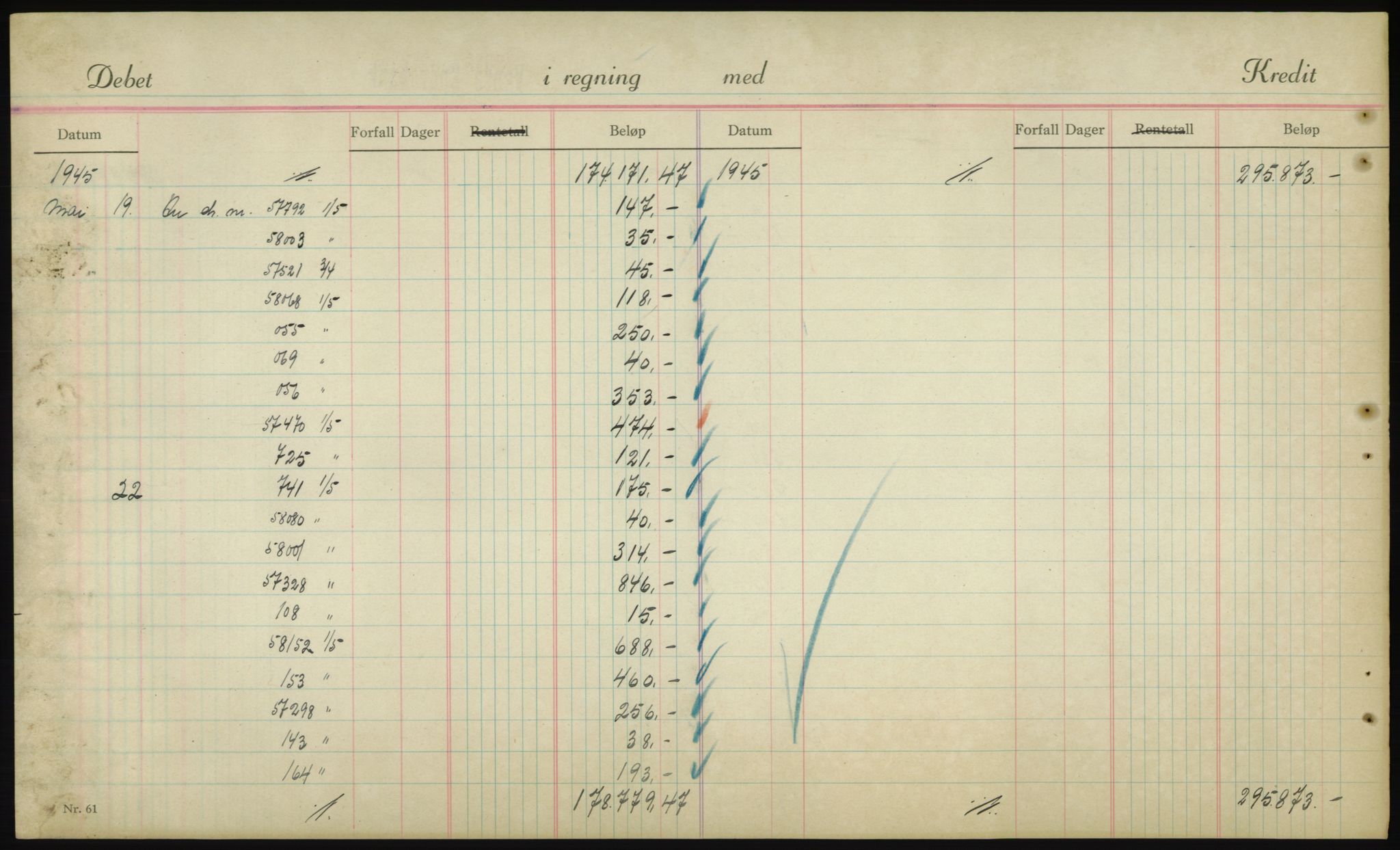 Forsvarsdepartementet, 10. kontor / Oppgjørskontoret, AV/RA-RAFA-1225/D/Db/L0180: Lista oppgjørskontor, 1942-1952, p. 1942