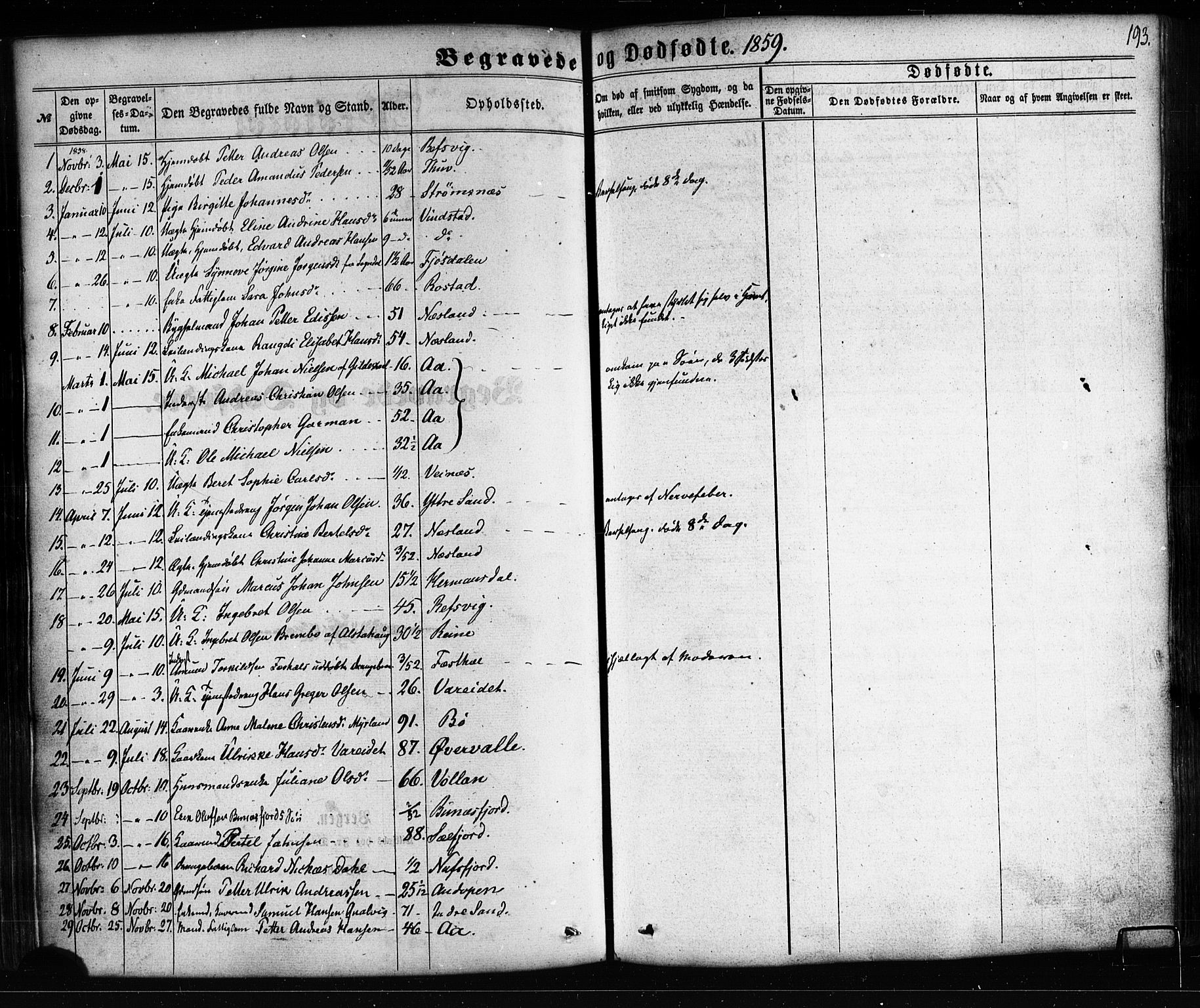 Ministerialprotokoller, klokkerbøker og fødselsregistre - Nordland, SAT/A-1459/885/L1203: Parish register (official) no. 885A04, 1859-1877, p. 193
