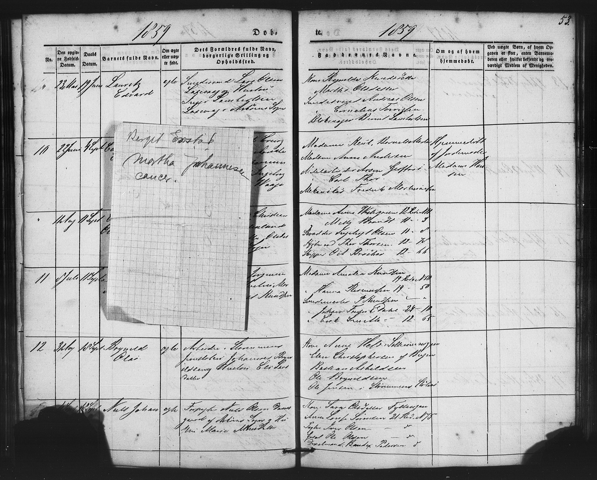 St. Jørgens hospital og Årstad sokneprestembete, AV/SAB-A-99934: Parish register (copy) no. A 2, 1843-1863, p. 53