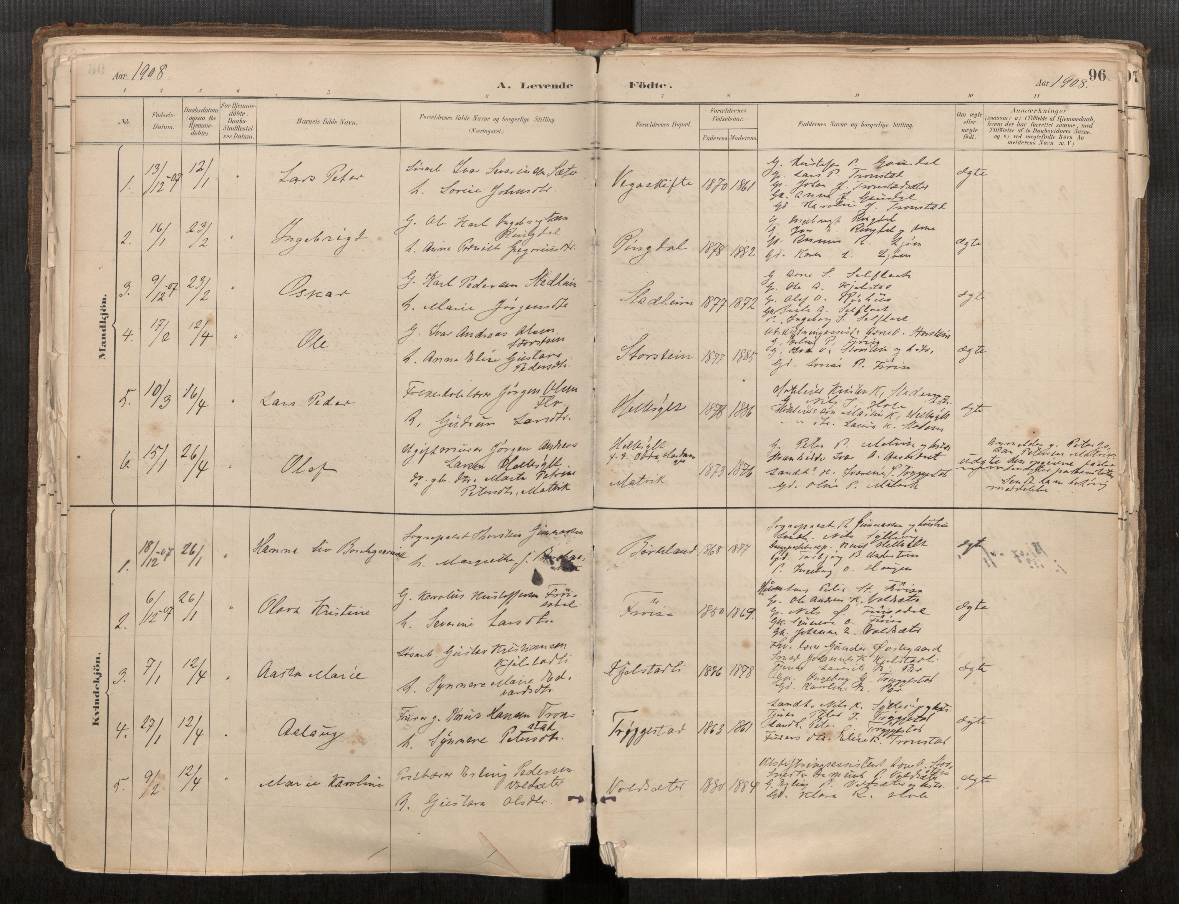 Sunnylven sokneprestkontor, SAT/A-1007: Parish register (official) no. 517A08, 1882-1939, p. 96