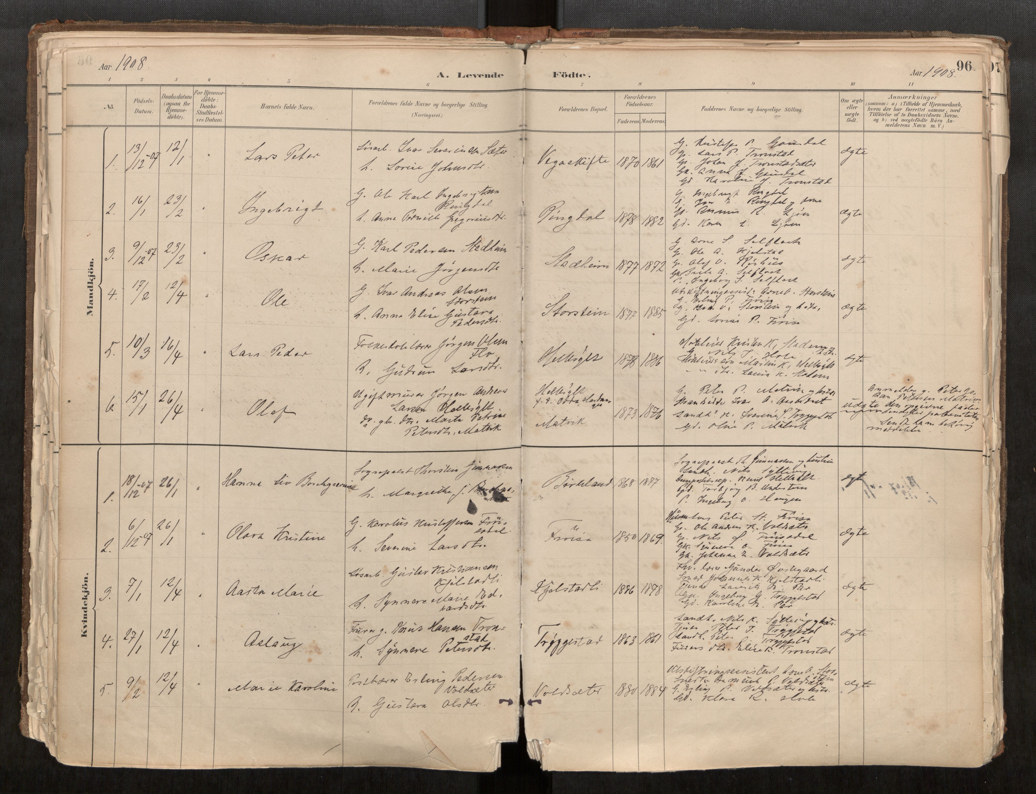 Sunnylven sokneprestkontor, AV/SAT-A-1007/H/Ha/Haa/L0002: Parish register (official) no. 517A09, 1882-1939, p. 96
