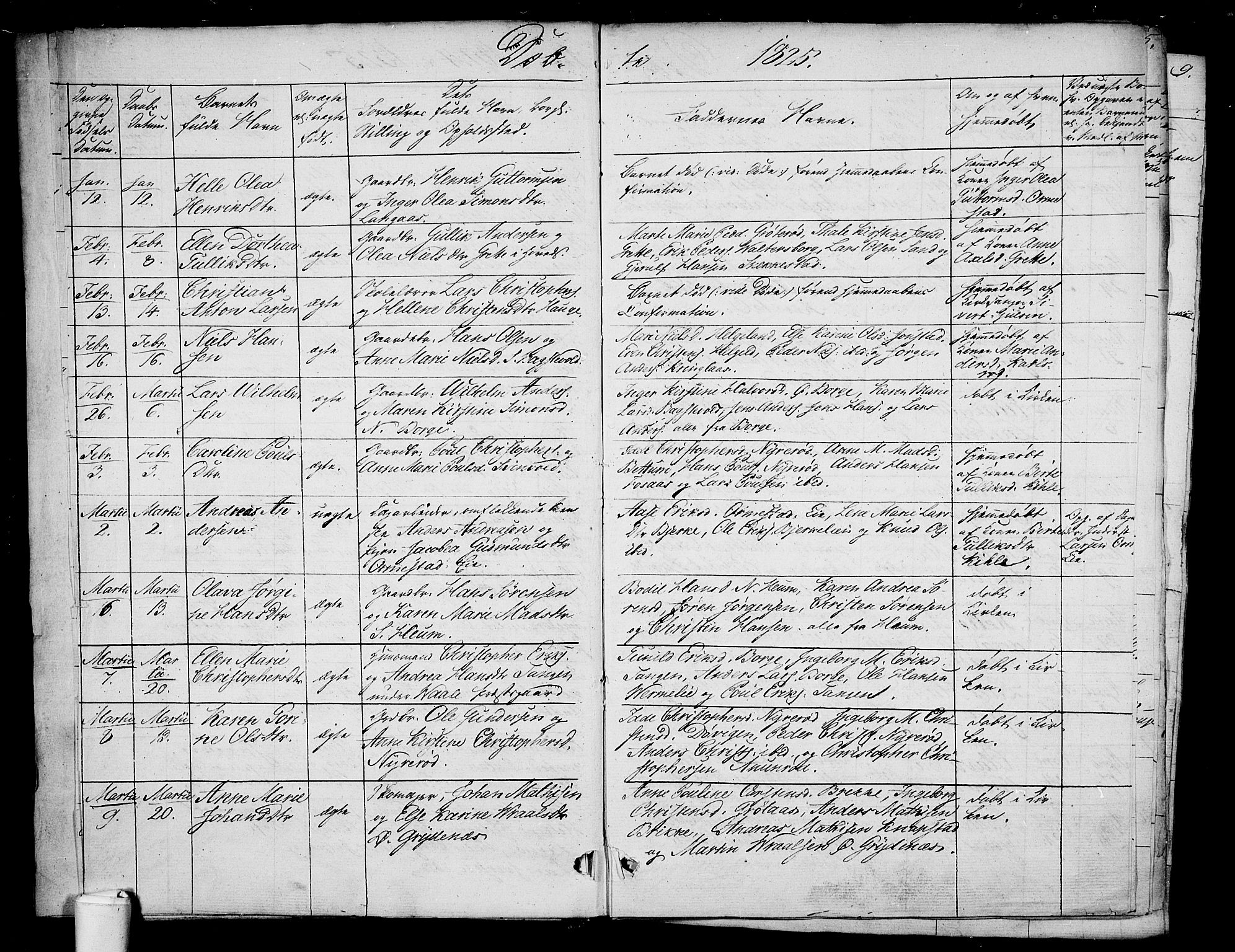 Våle kirkebøker, AV/SAKO-A-334/F/Fa/L0008: Parish register (official) no. I 8, 1824-1844, p. 3