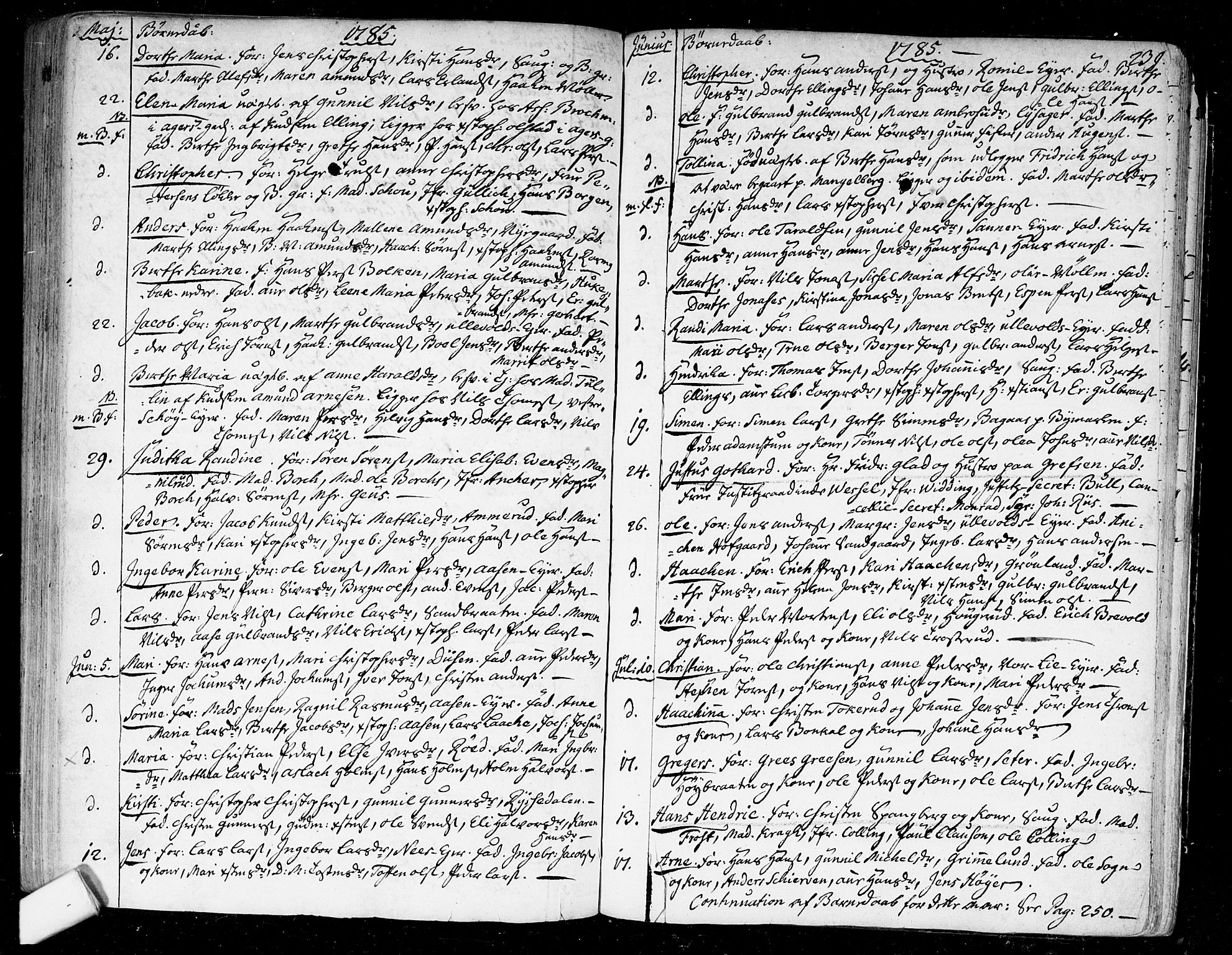 Aker prestekontor kirkebøker, SAO/A-10861/F/L0009: Parish register (official) no. 9, 1765-1785, p. 239