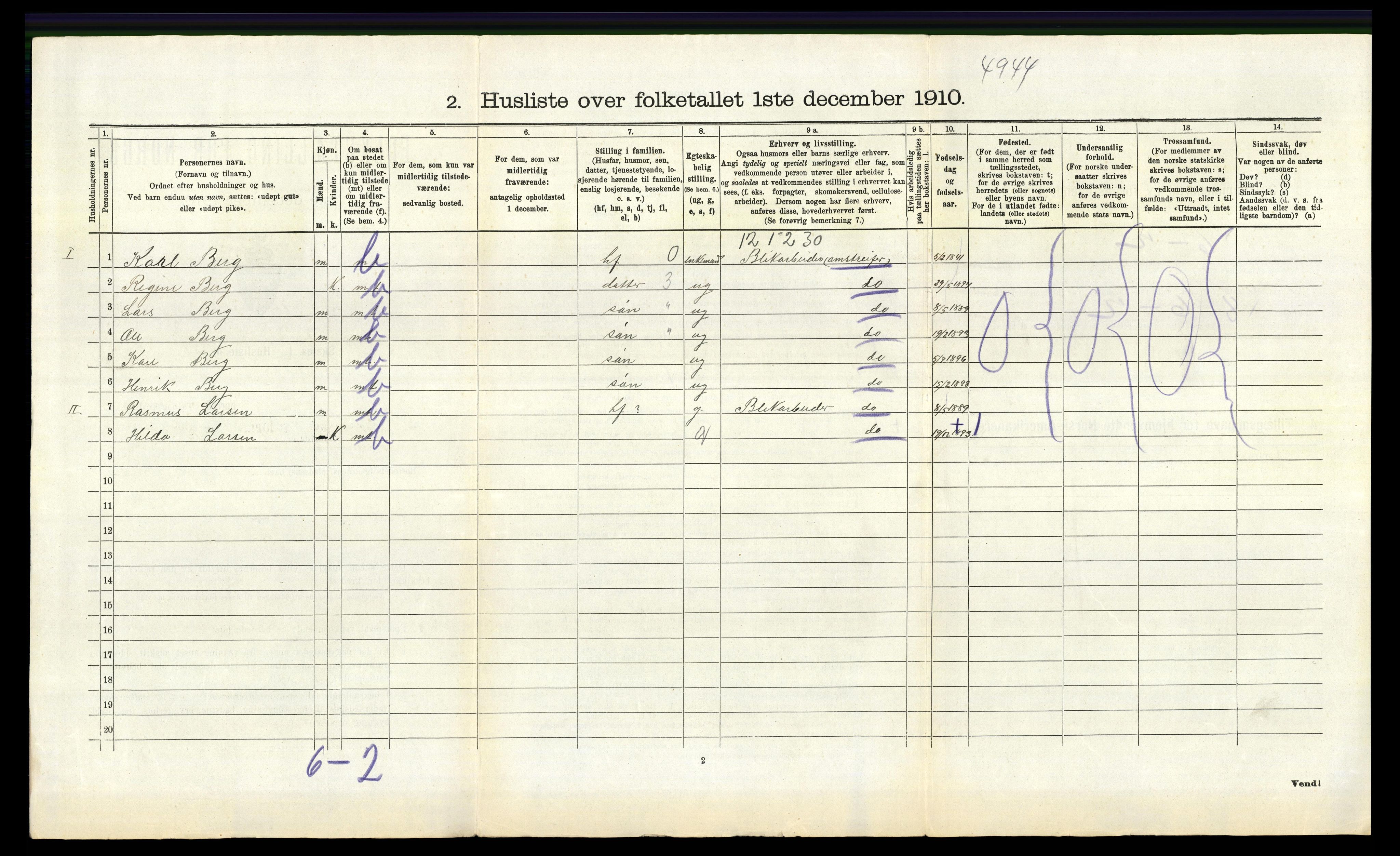 RA, 1910 census for Manger, 1910, p. 1172
