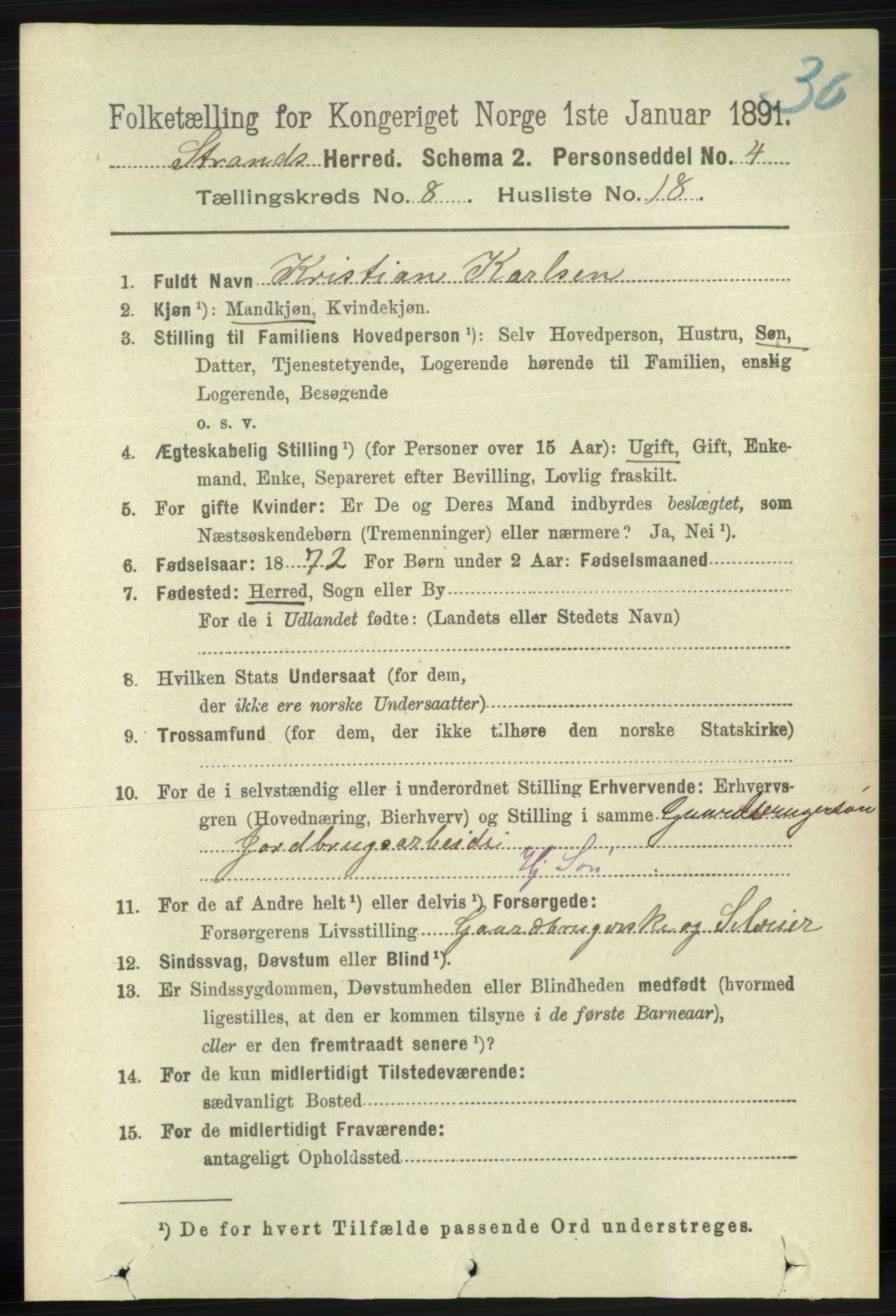 RA, 1891 census for 1130 Strand, 1891, p. 2601