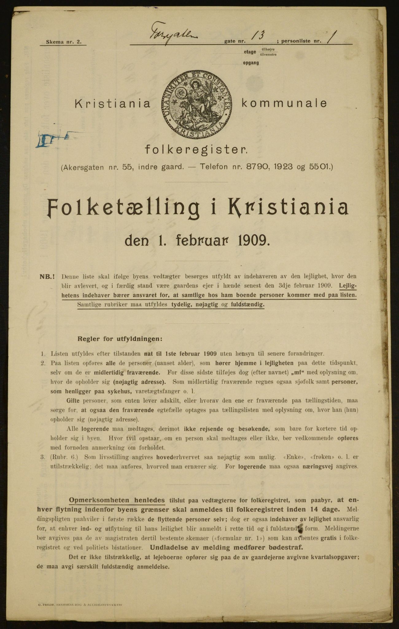 OBA, Municipal Census 1909 for Kristiania, 1909, p. 103386