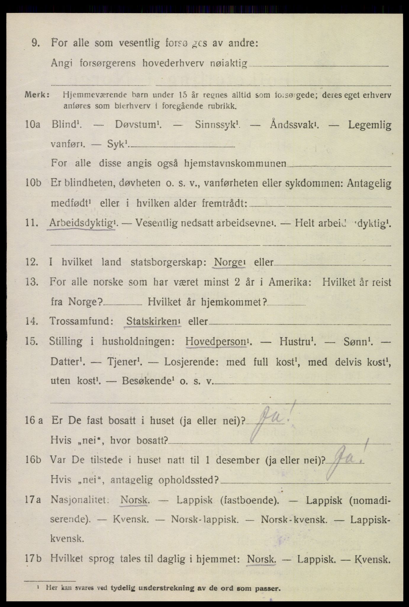 SAT, 1920 census for Verdal, 1920, p. 14204