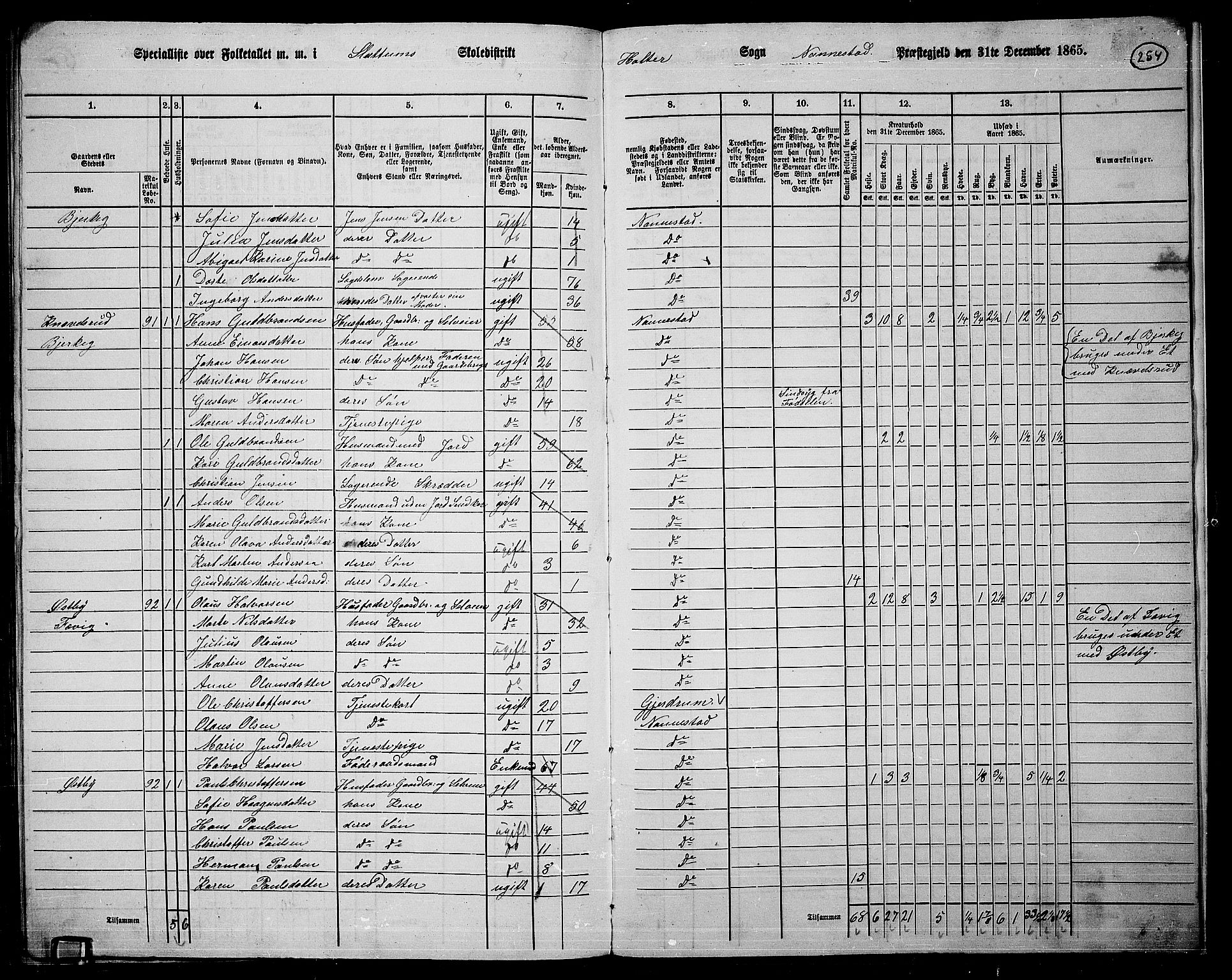 RA, 1865 census for Nannestad, 1865, p. 126