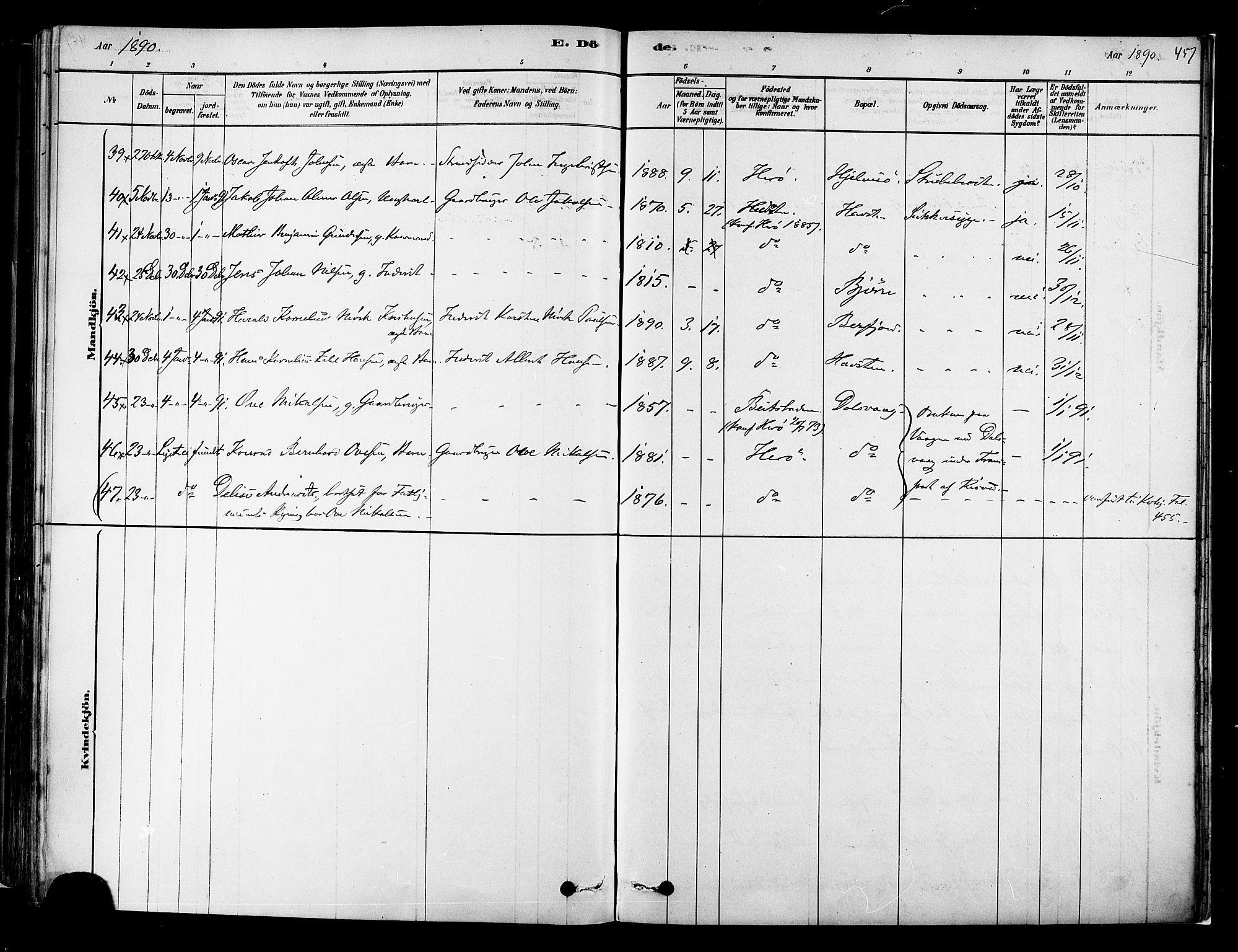 Ministerialprotokoller, klokkerbøker og fødselsregistre - Nordland, AV/SAT-A-1459/834/L0507: Parish register (official) no. 834A05, 1878-1892, p. 457