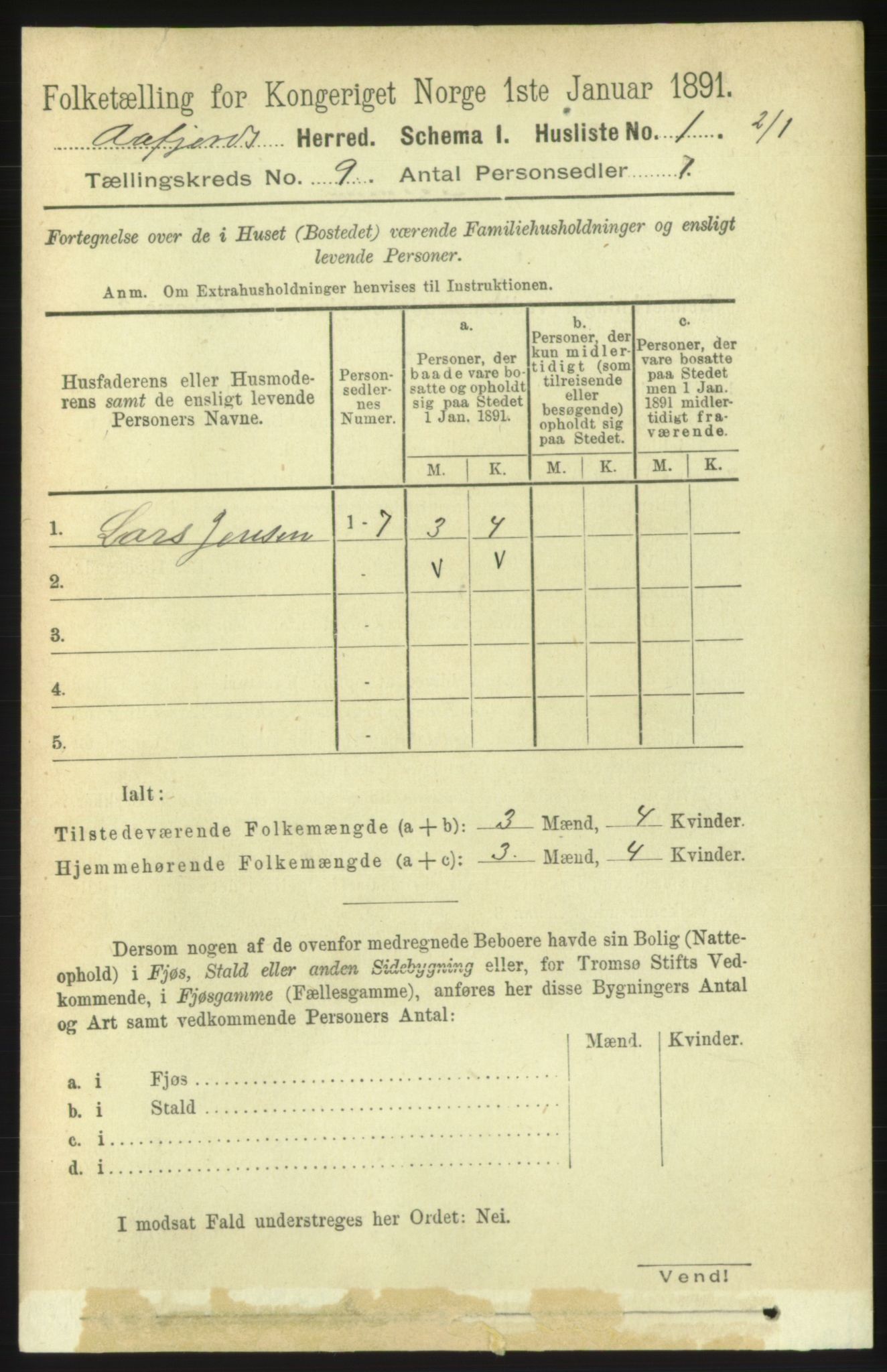 RA, 1891 census for 1630 Åfjord, 1891, p. 2365