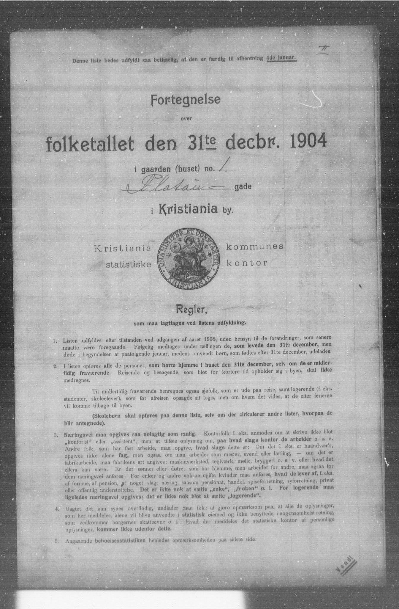 OBA, Municipal Census 1904 for Kristiania, 1904, p. 15485