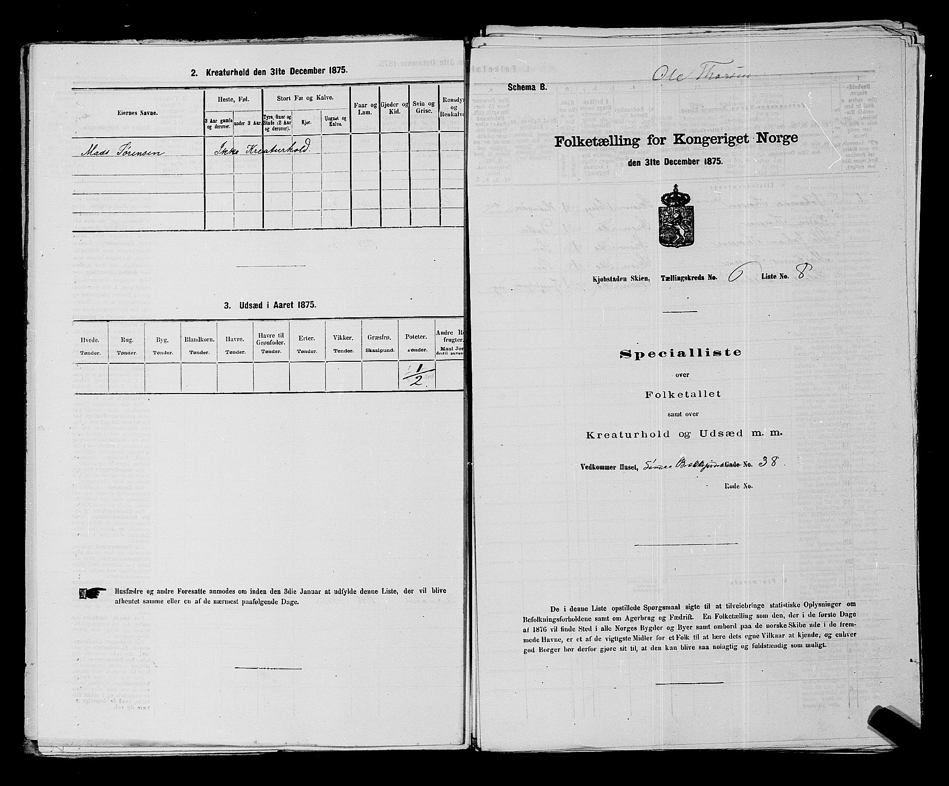 SAKO, 1875 census for 0806P Skien, 1875, p. 977