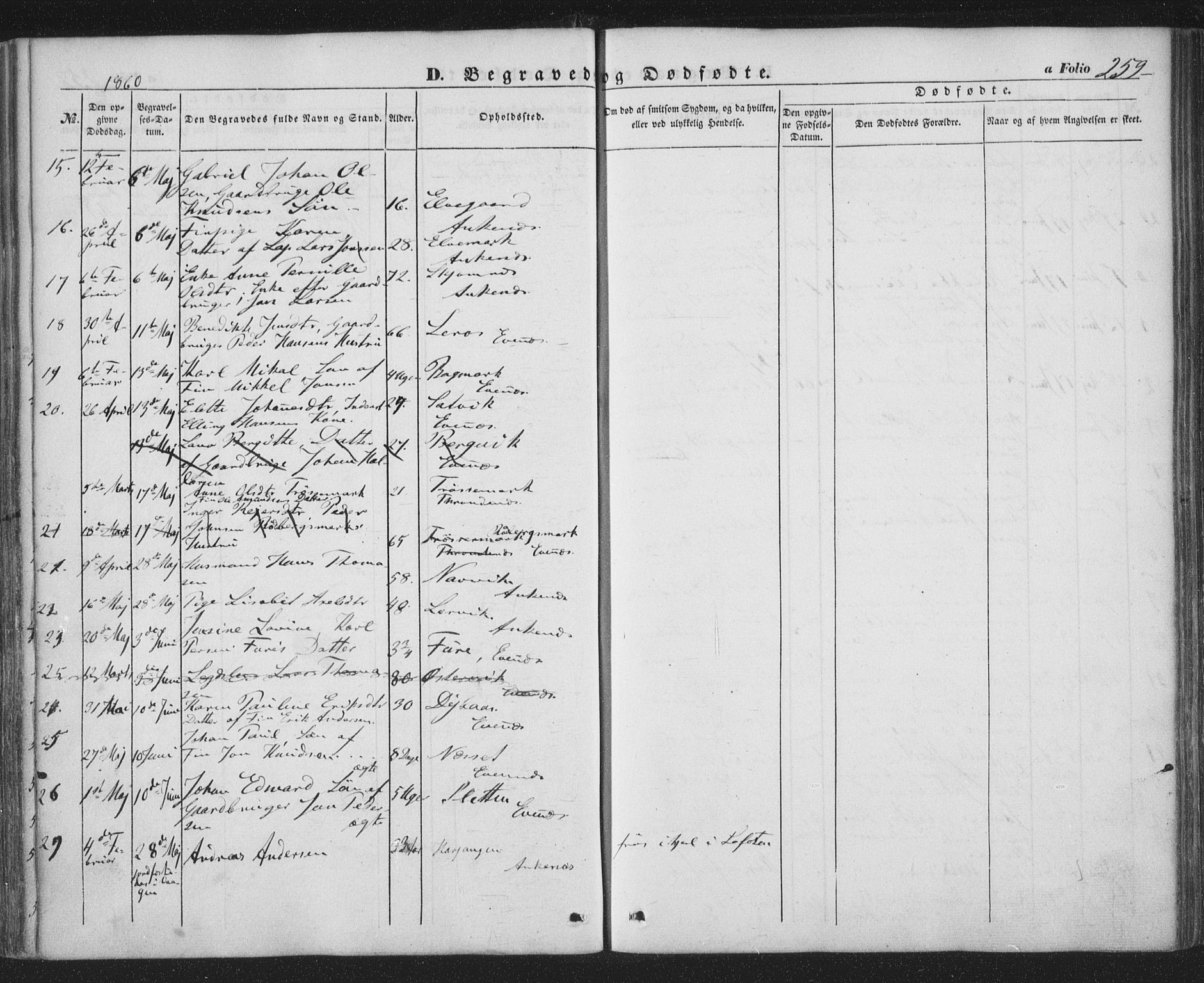 Ministerialprotokoller, klokkerbøker og fødselsregistre - Nordland, AV/SAT-A-1459/863/L0895: Parish register (official) no. 863A07, 1851-1860, p. 259