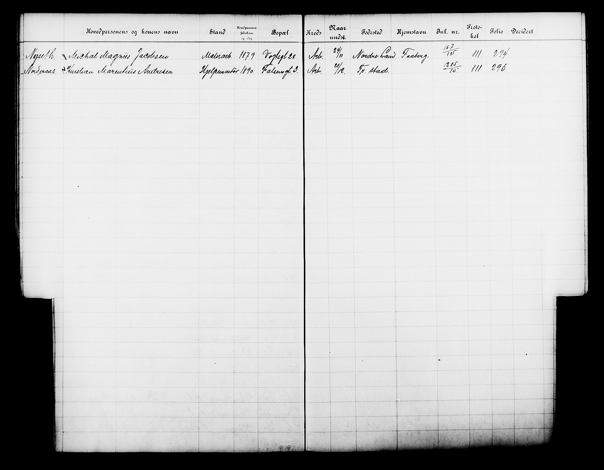 Fattigvesenet, OBA/A-20045/Fb/L0033: Hjemstavnsregister, 1914, p. 172